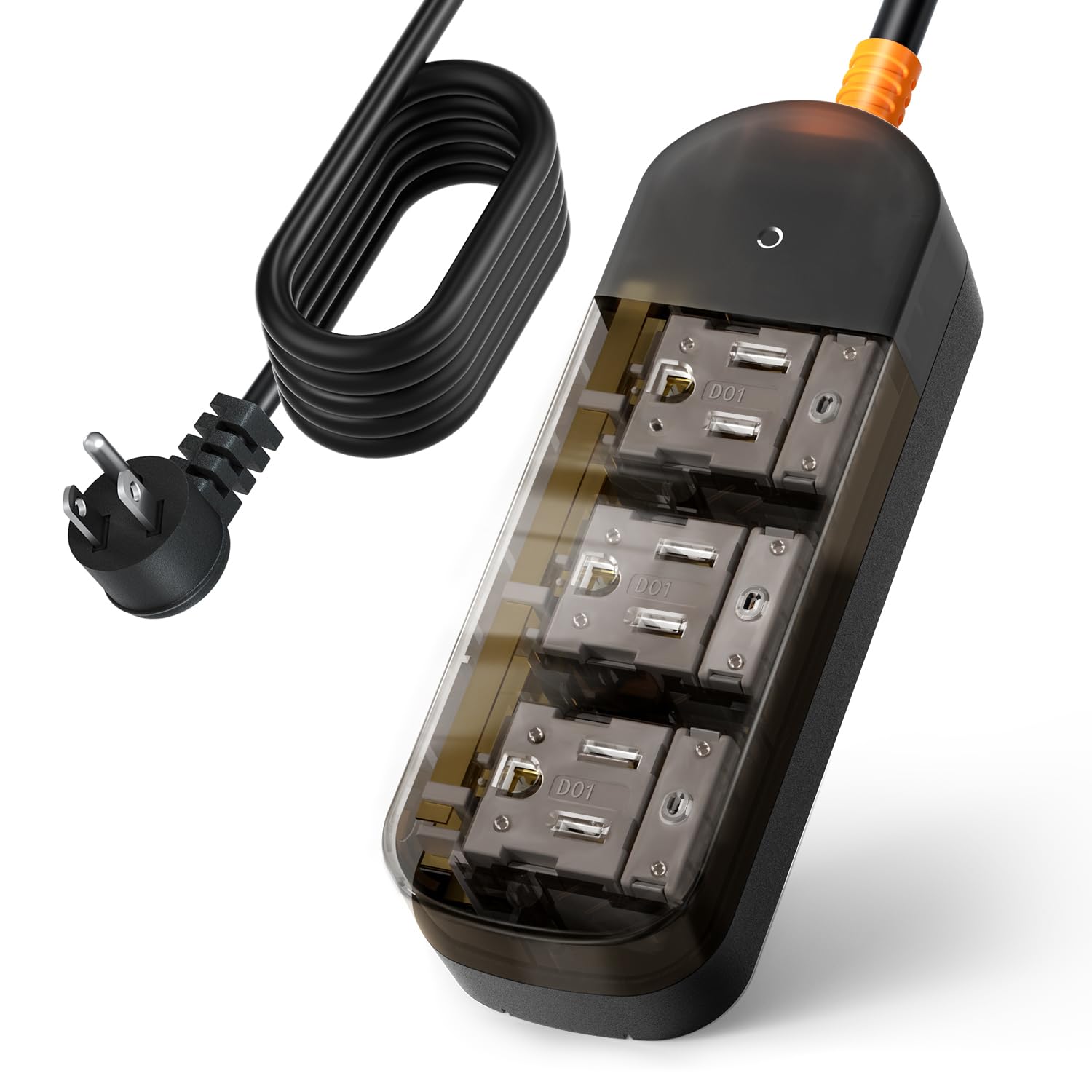 covozon Surge Protector Power Strip, 3 Outlets 6ft Extension Cord, 1875W Outdoor Power Strip Weatherproof, Mountable Small Power Strip for Home, Outdoor, Travel, FCC UL Listed.