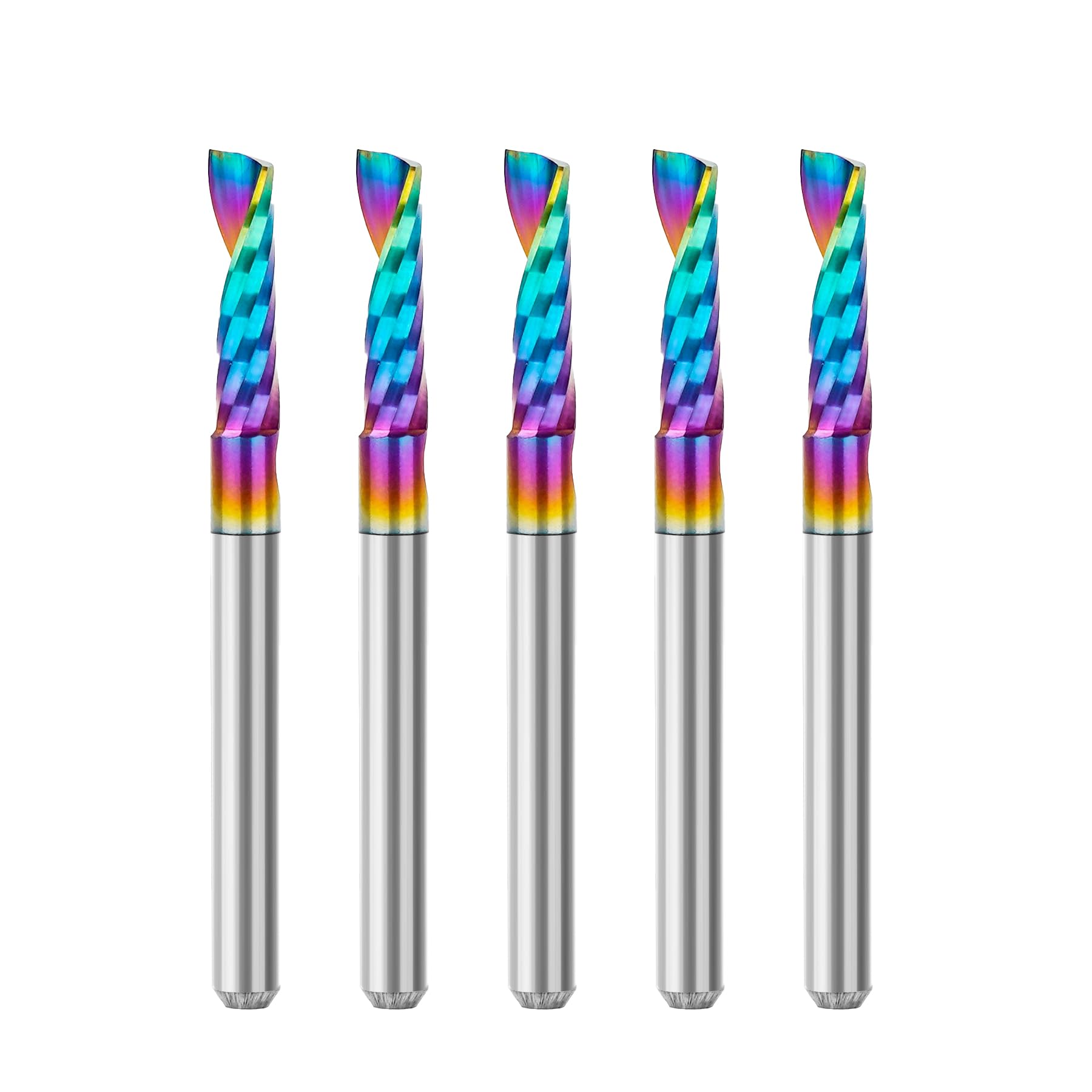 SpeTool 5 fresas de aluminio de 3,1 mm, con mango de 3,1 mm, fresa VHM, fresadora de vástago, fresadora de aluminio, 12 mm, longitud de corte con revestimiento DLC, fresadora CNC, madera para aluminio