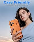 CloudValley Glitter Camera Lens Protector for iPhone 17 Pro/iPhone 17 Pro Max, Anti-Scratch HD Tempered Glass, Shatterproof Metal Ring Cover, Easy Installation, Glitter Titanium Orange