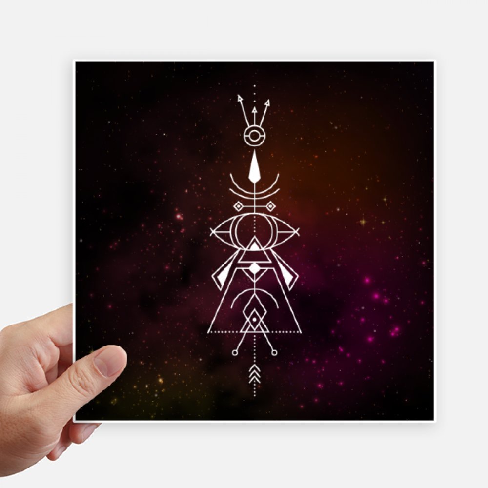 Pegatinas cuadradas de totem geometrico de 20 cm para pared y maleta pack de 4 unidades
