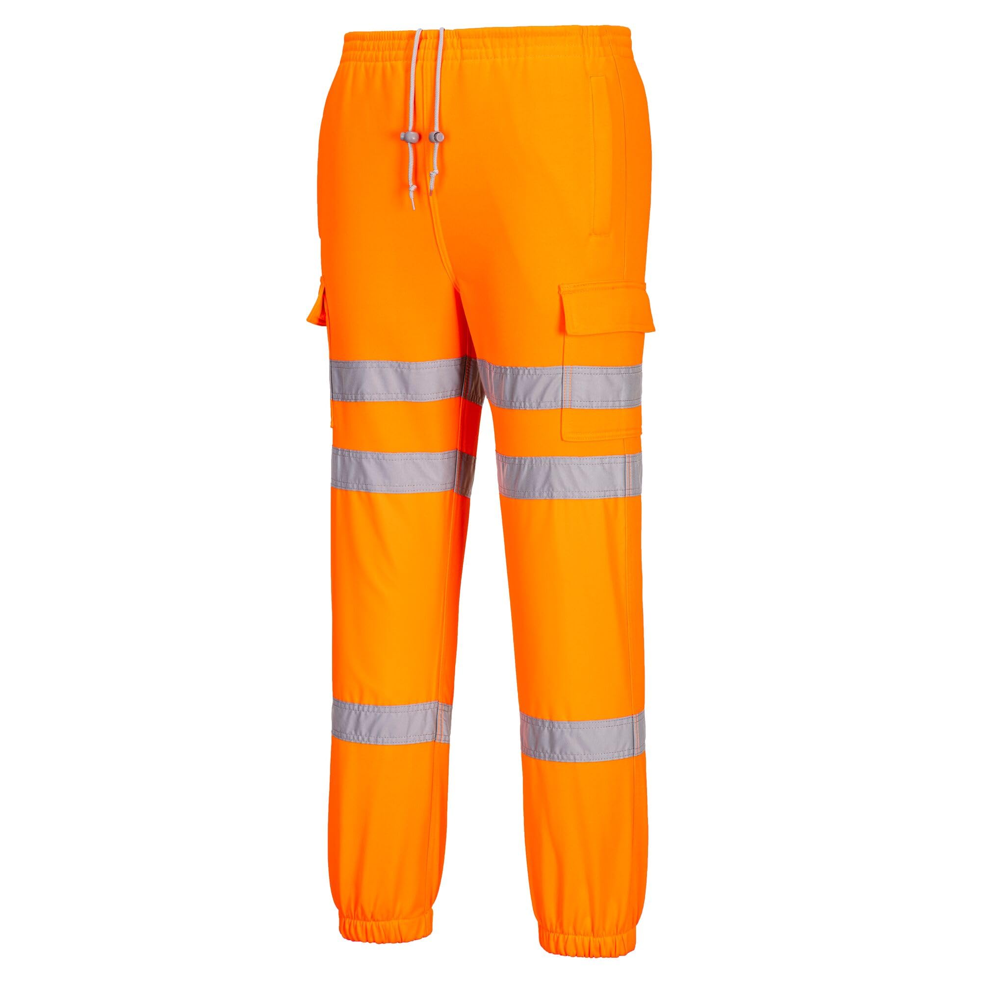 Portwest RT48 Pantalon Jogging Poche Arrière Tissu Gratté Cordon de Serrage | Orange, M, EN ISO 20471 Classe 2, Bande Réfléchissante, Ceinture Élastiquée, Haute Visibilité, Durable