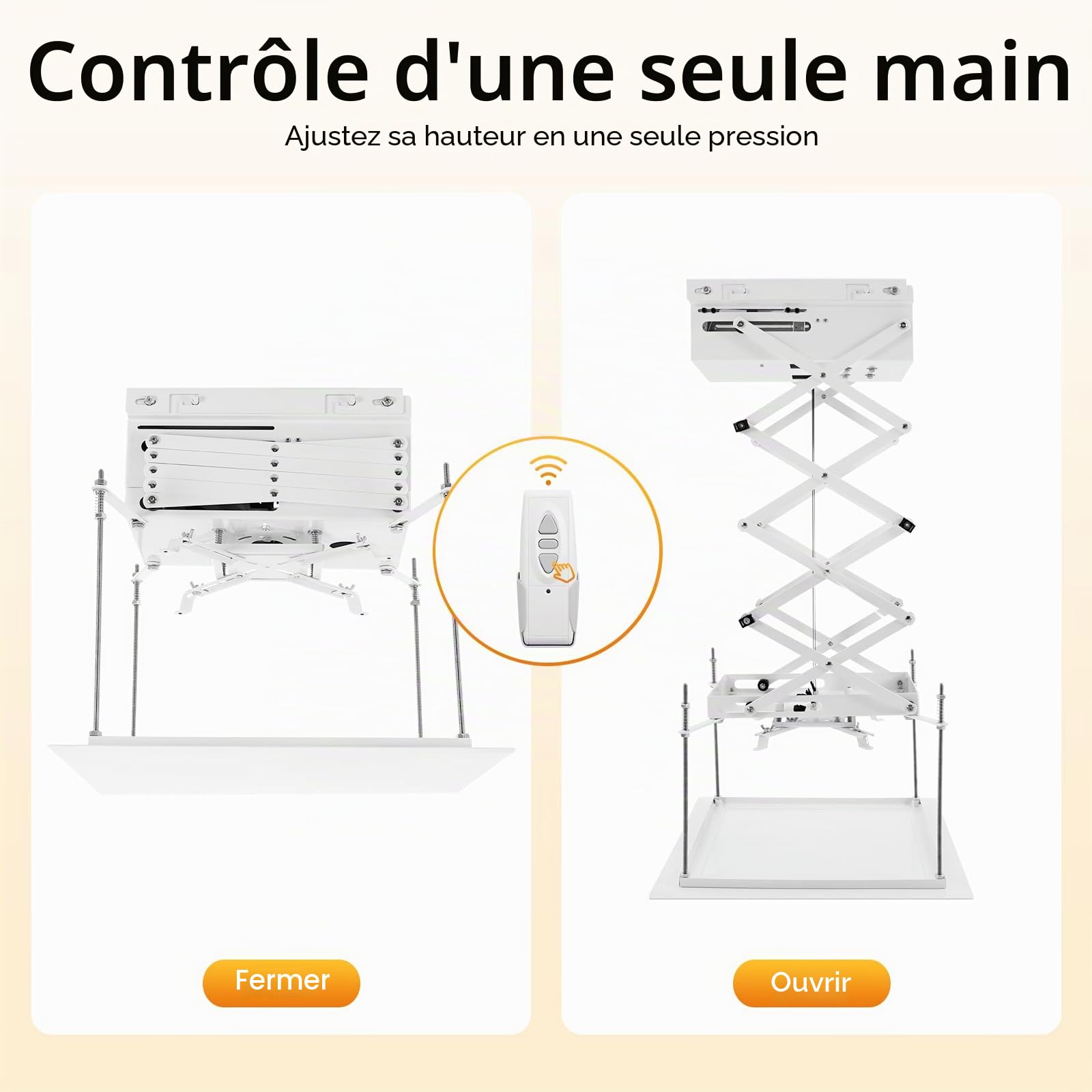Ascenseur pour projecteur, ascenseur motorisé, support de plafond de 1 m, jusqu'à 10 kg, pour écoles, salles de conférence, studios
