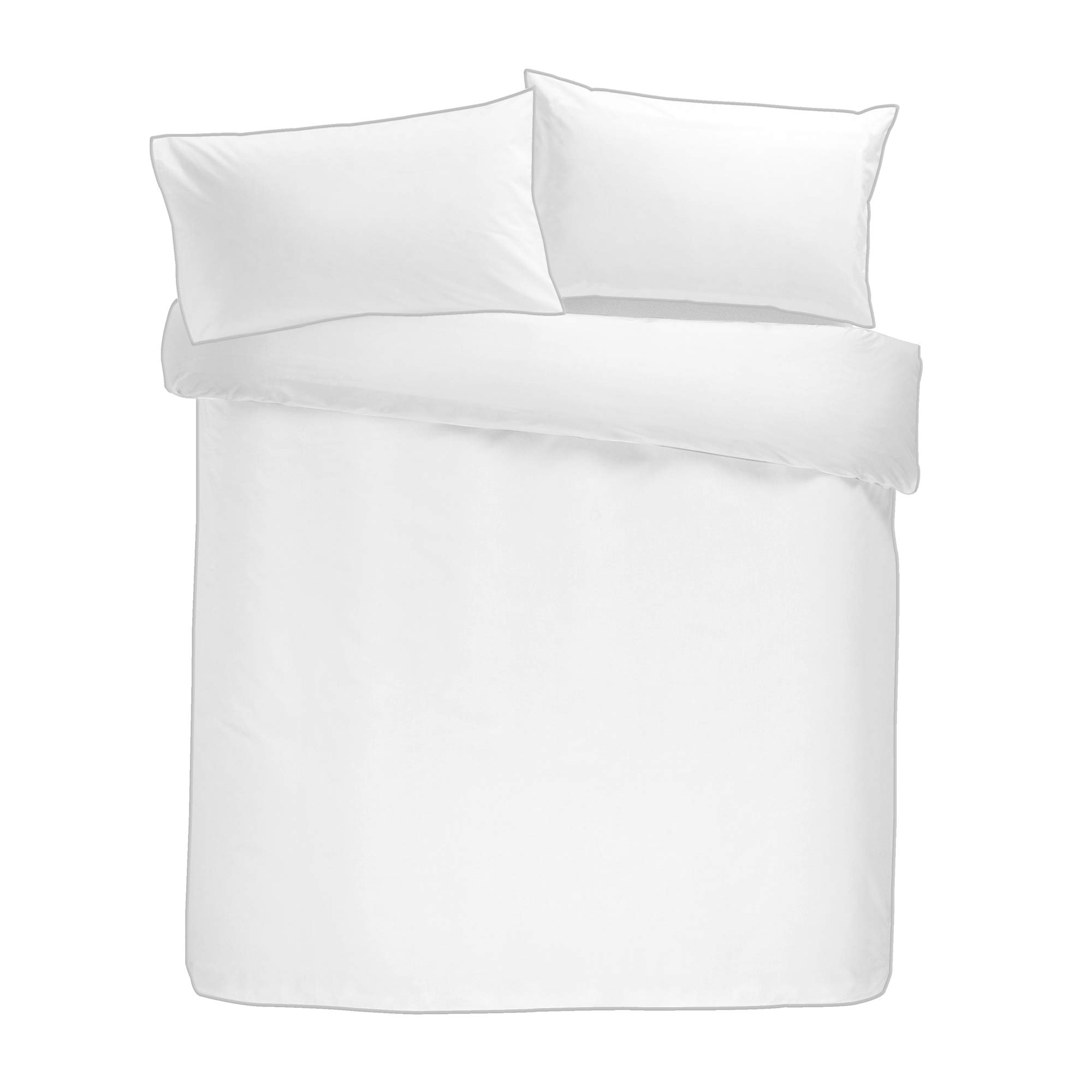Appletree Juego de Funda nórdica de Color Blanco, tamaño King, 230 x 220 cm, 100% algodón, 200 Hilos, Bordes ribeteados, Ropa de Cama de Lujo Suave, 2 Fundas de Almohada, Estilo Hotel, Elegante Juego
