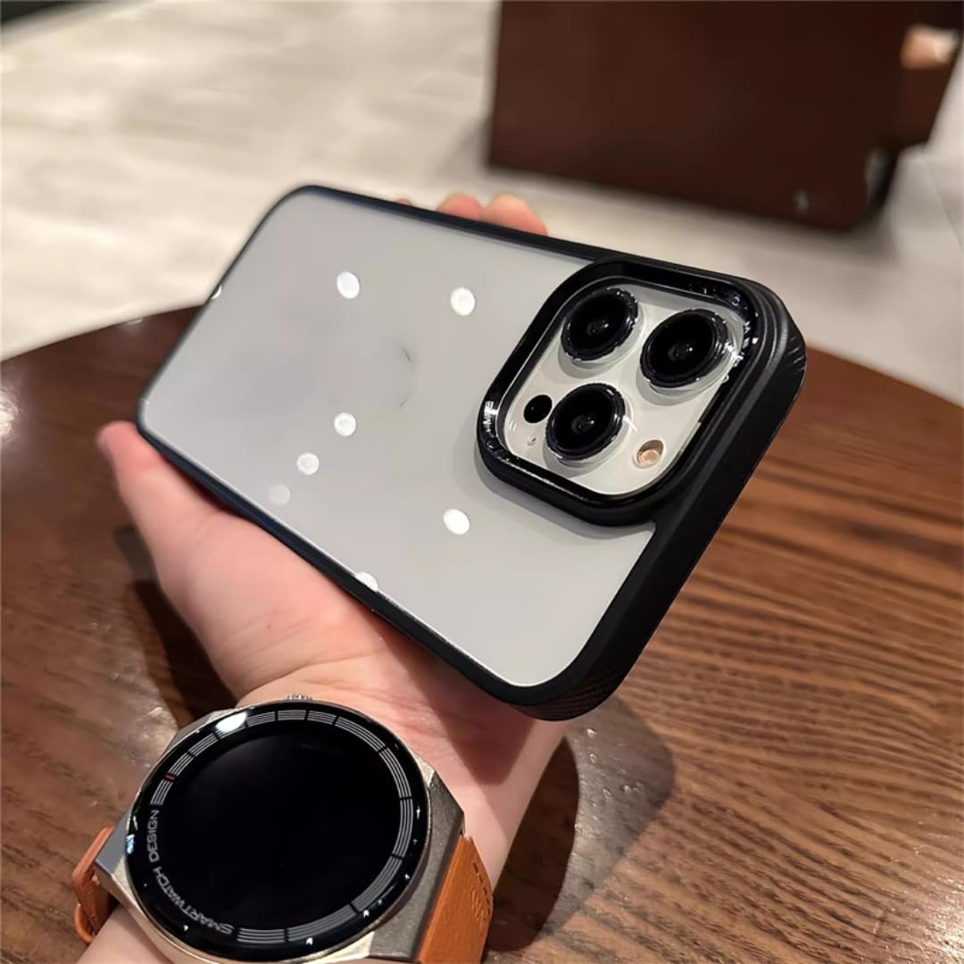 Coque transparente pour iPhone 15 Plus noire qui protège sans masquer le design