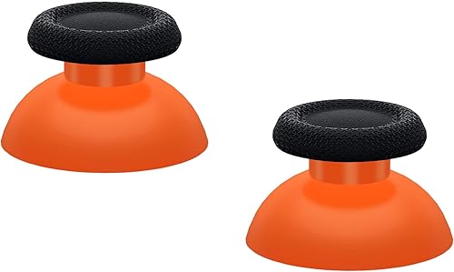 Miniatura 6 de eXtremeRate Palancas de repuesto naranja y negro para controlador PS5, joystick analógico de doble color personalizado para controlador PS4 universal
