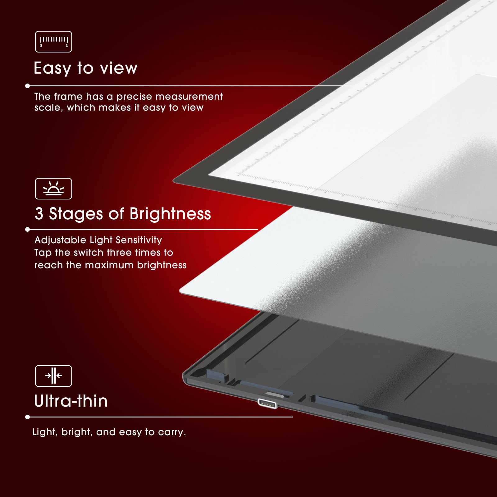 eyesen Escáner de Película Móvil portátil ultradelgado con Panel de luz LED de 12inch x 9 inch, Convierte Tus Negativos y Diapositivas 35mm en Fotos Digitales con de tu Teléfono Inteligente