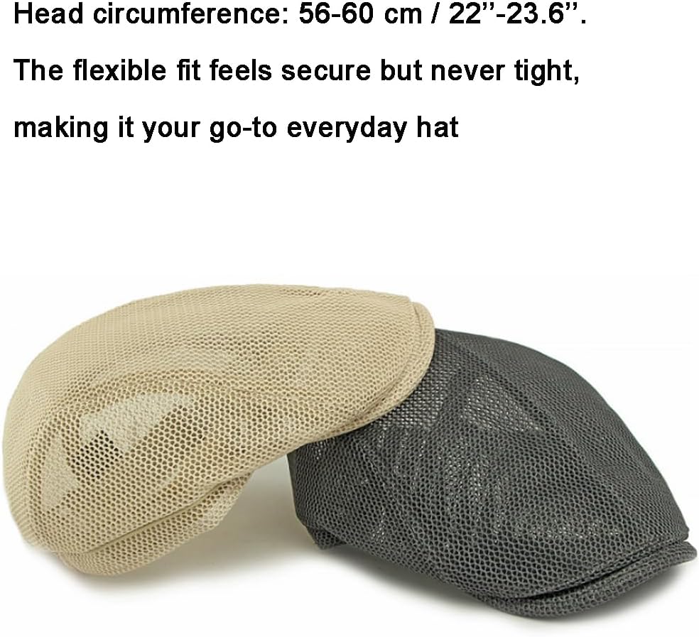 Summer Mesh Newsboy Cap Adjustable Beret Ivy Cap Irish Cabbie Driving Hunting Hats