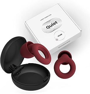 Loop Quiet - Tappi Orecchie per dormire - Protezione Acustica in Flessibile Silicone + 8 Tappi di Ricambio XS/S/M/L - Riduzione del Ruido 27dB - Antirumore, Sensibilità al Rumore - Bordeaux