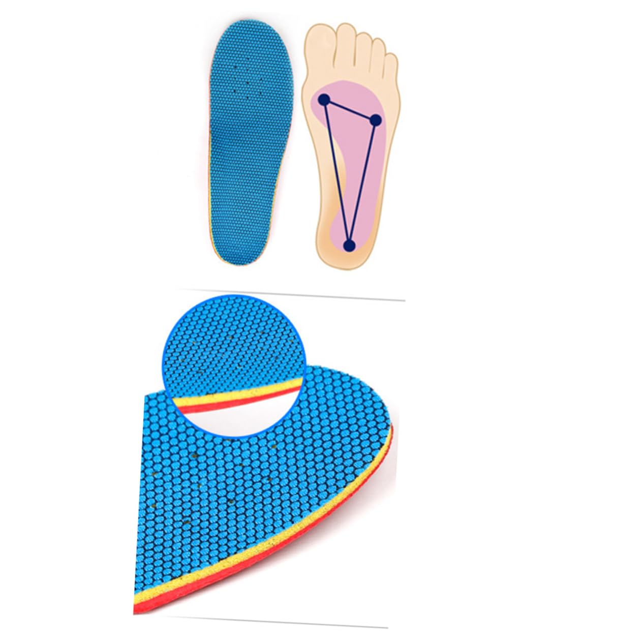 Healeved Boys and Girls Flatfoot Correction Insoles Arch Support Orthotic Inserts Ventilated Pads Non-Slip Sole