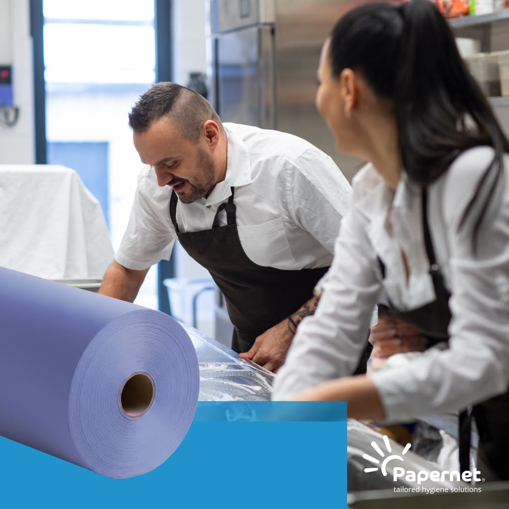 Papernet - Blaue Papierhandtuchrolle mit Zentralentnahme 412056, Packung mit 6 Rollen je 135 m, 450 Blattanzahl von 20x30 cm, 2 Lagen, Made in Germany
