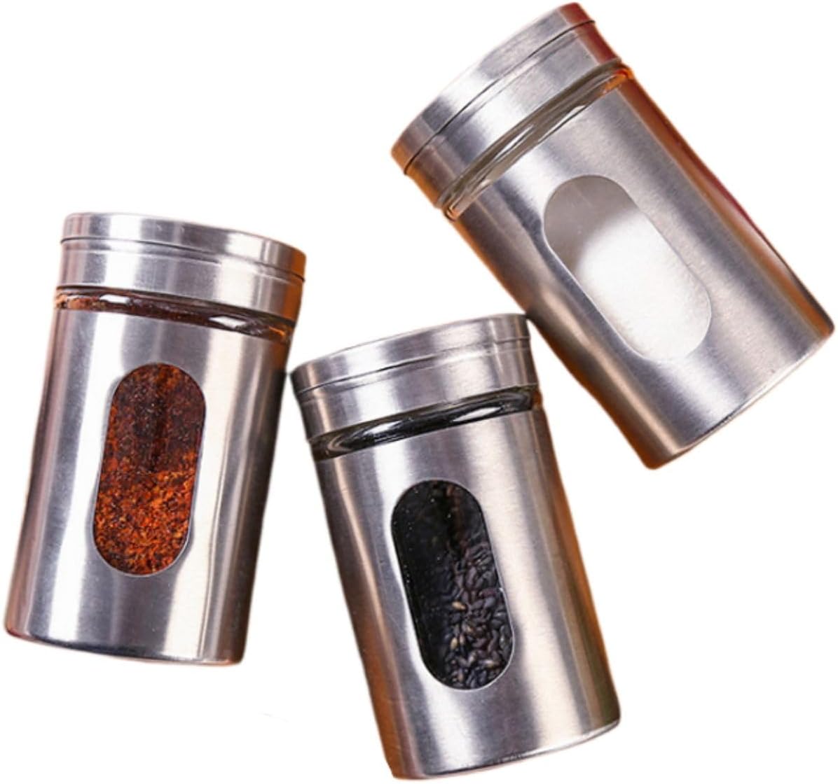 调料罐 Stylish Simple Condiment Canisters Pots Set,套装烧烤 Grill Accessories,Accessories Grilling 调料瓶厨房用品用具带盖调味盒花椒佐料盒盐罐家用 Household Cleaning，Kitchen Storage Essentials