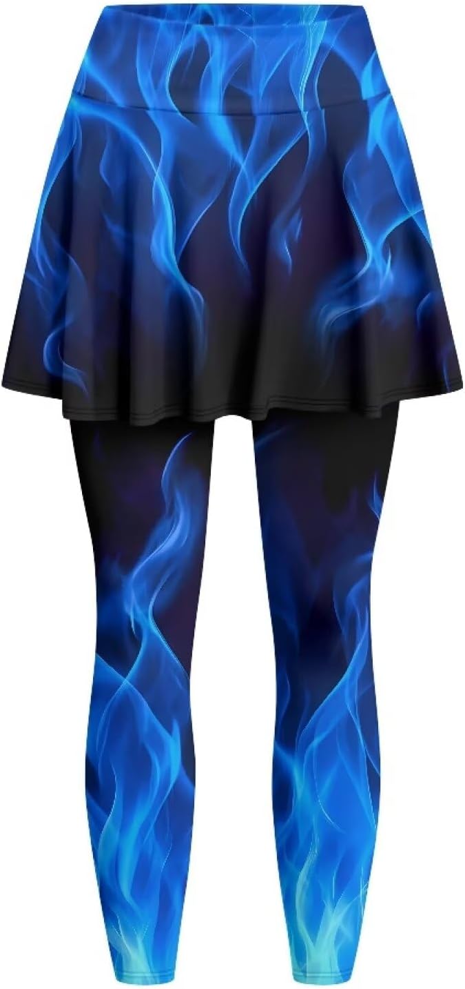 Womens Tennis Skirted Leggings with Pockets Athletic Skirts with Leggings Workout Active Golf Skort