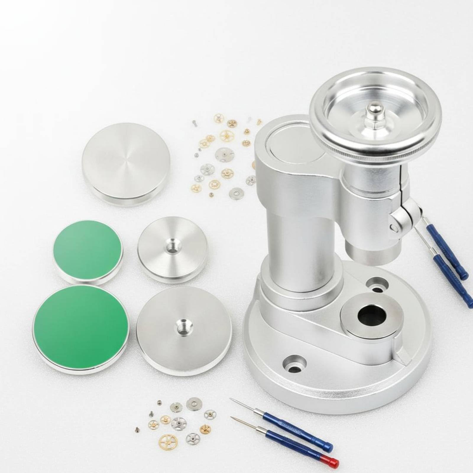 Baoblaze para Relojes Profesional Herramienta Reparación Cierre Fondo Colocador Cristal Construcción de Metal Firme Montaje de Adecuada