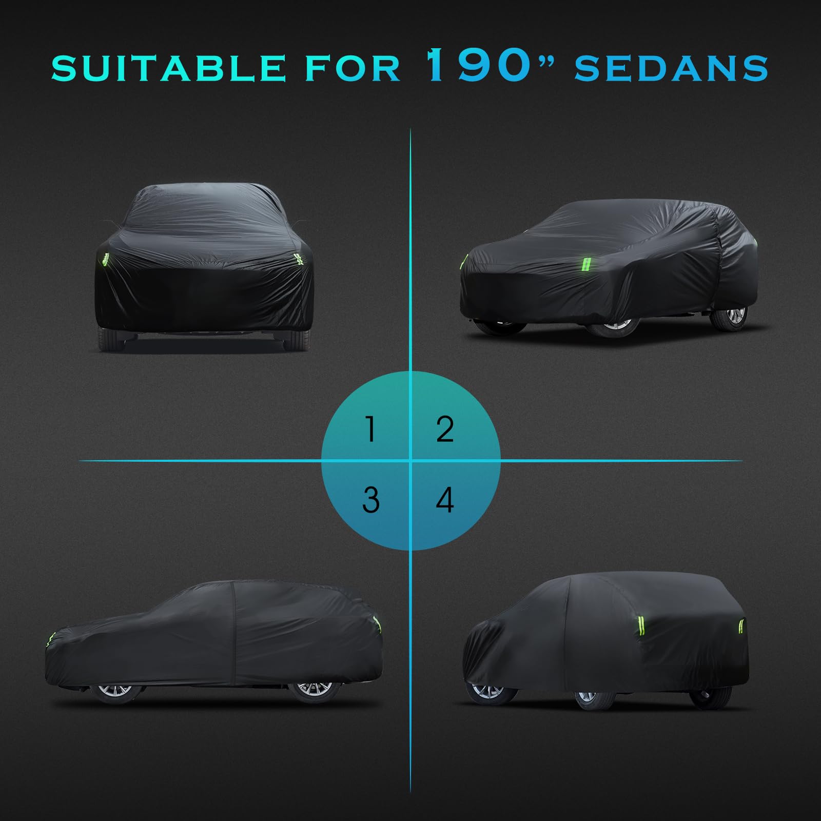 SUV Car Cover Waterproof All Weather for Automobiles Size S2 Universal Fit for Toyota RAV4 Honda CRV BMW — view 8