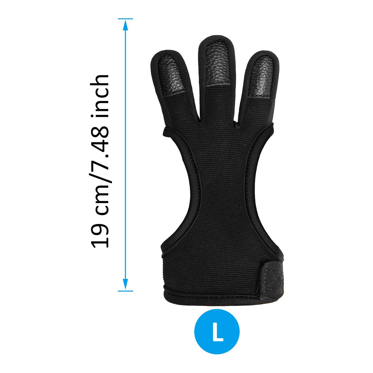 COITEK Archery Glove S M L XL Black Feather Bow Shooting Hunting Protect Gloves for Male Female Youth Adult (L) - Image 2