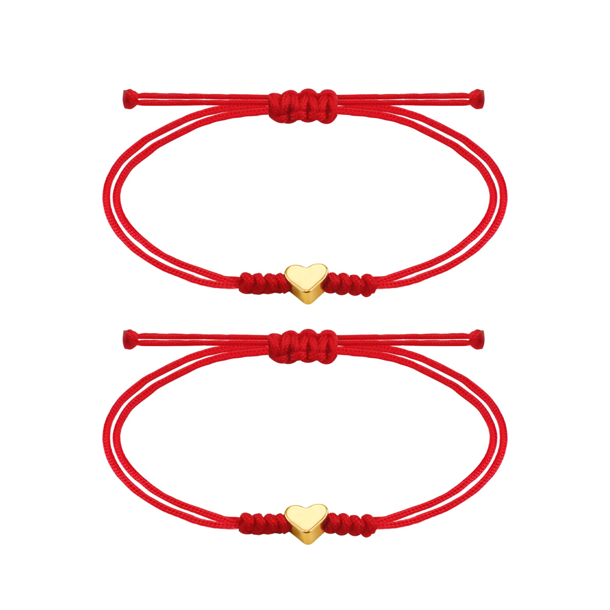 PEALICIOUS Father and Daughter Bracelets, 2PCS Fathers Day Gift from Daughter with Red String Bracelet, Back to School Pinky Promise Jewelry Matching Couple Best Friend for Her as Protection Jewelry