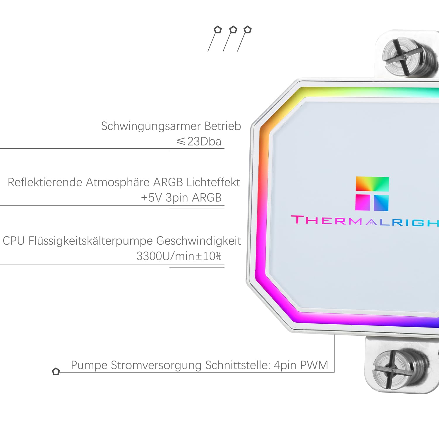 TR-Thermalright Frozen Prism 360White ARGB Liquido CPU Cooler, Radiatore AIO da 360mm, 3x120mm Ventole PM a 2000RPM, per AMD AM4/AM5, Intel LGA1851/1700/1150/1151/2011