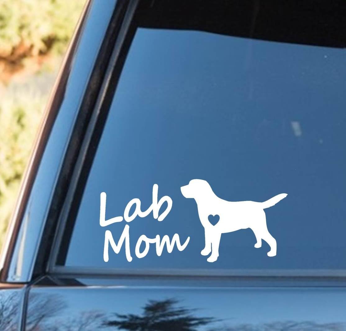 Bluegrass Decals L1012 Lab Mom Labrador Dog Breed Decal Sticker
