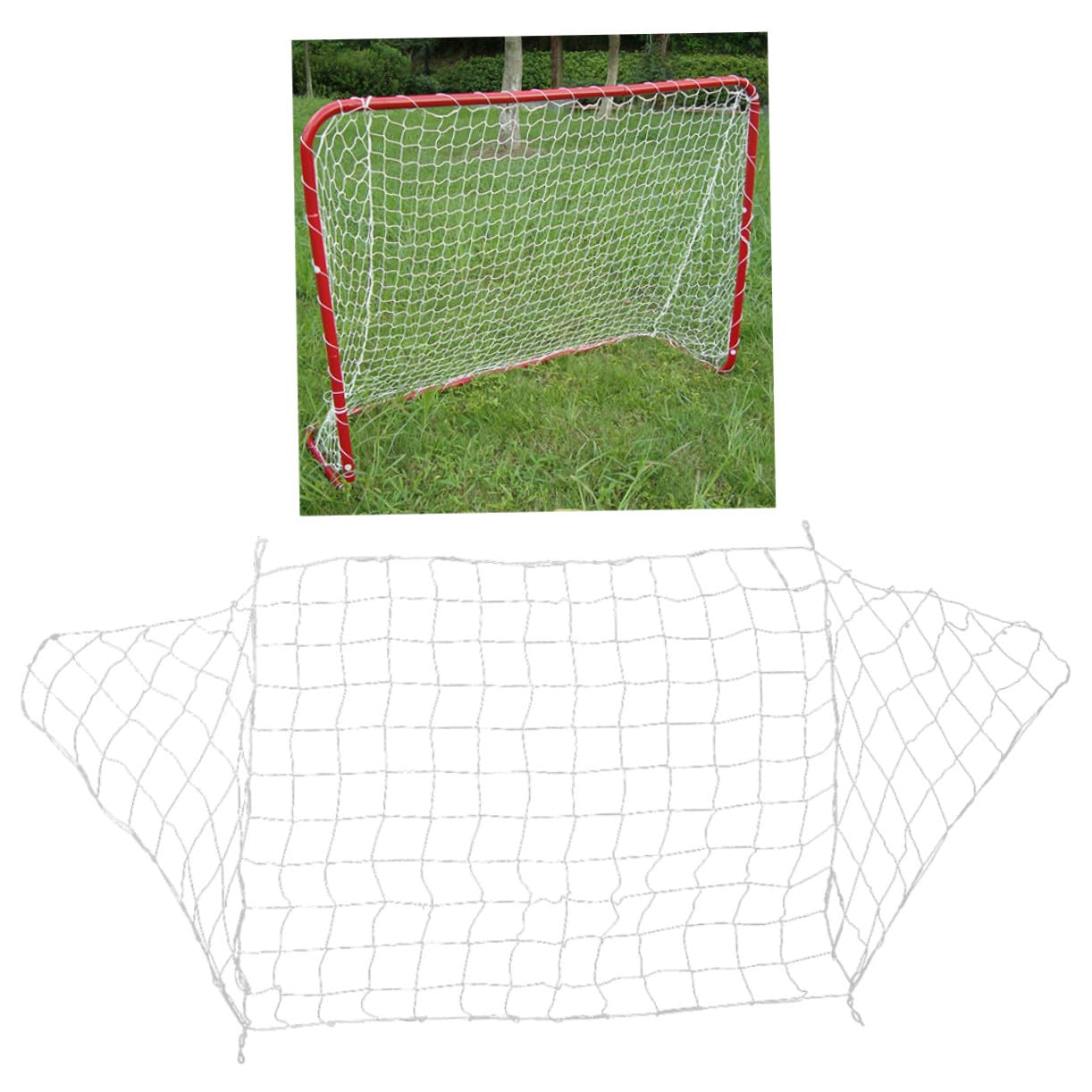 Filet de Football PE pour But, Lot de 2 Pièces Blanc
