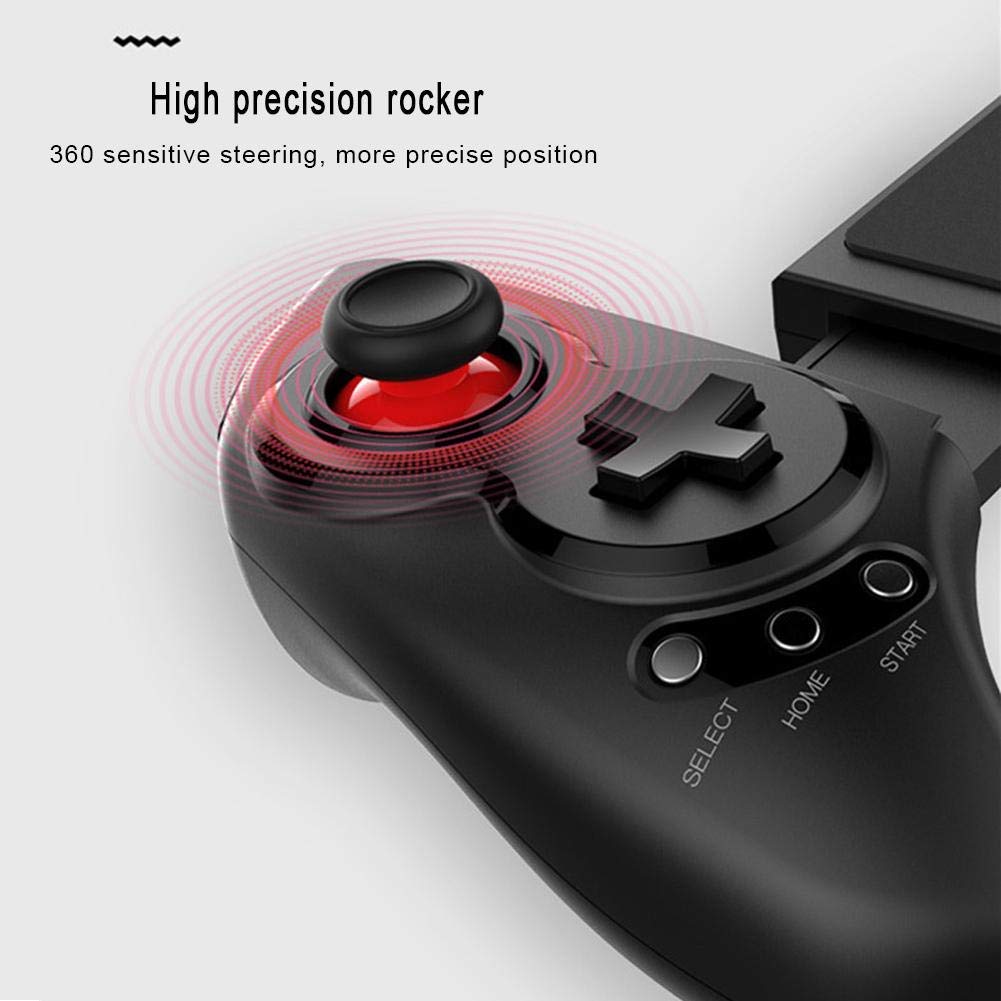 Mando de Gamepad, Mando de juegos con Bluetooth inalámbrico, Dirección sensible 360, Eje de balancín de alta precisión, para la computadora de la tableta del teléfono, Compatible con iOS y Android