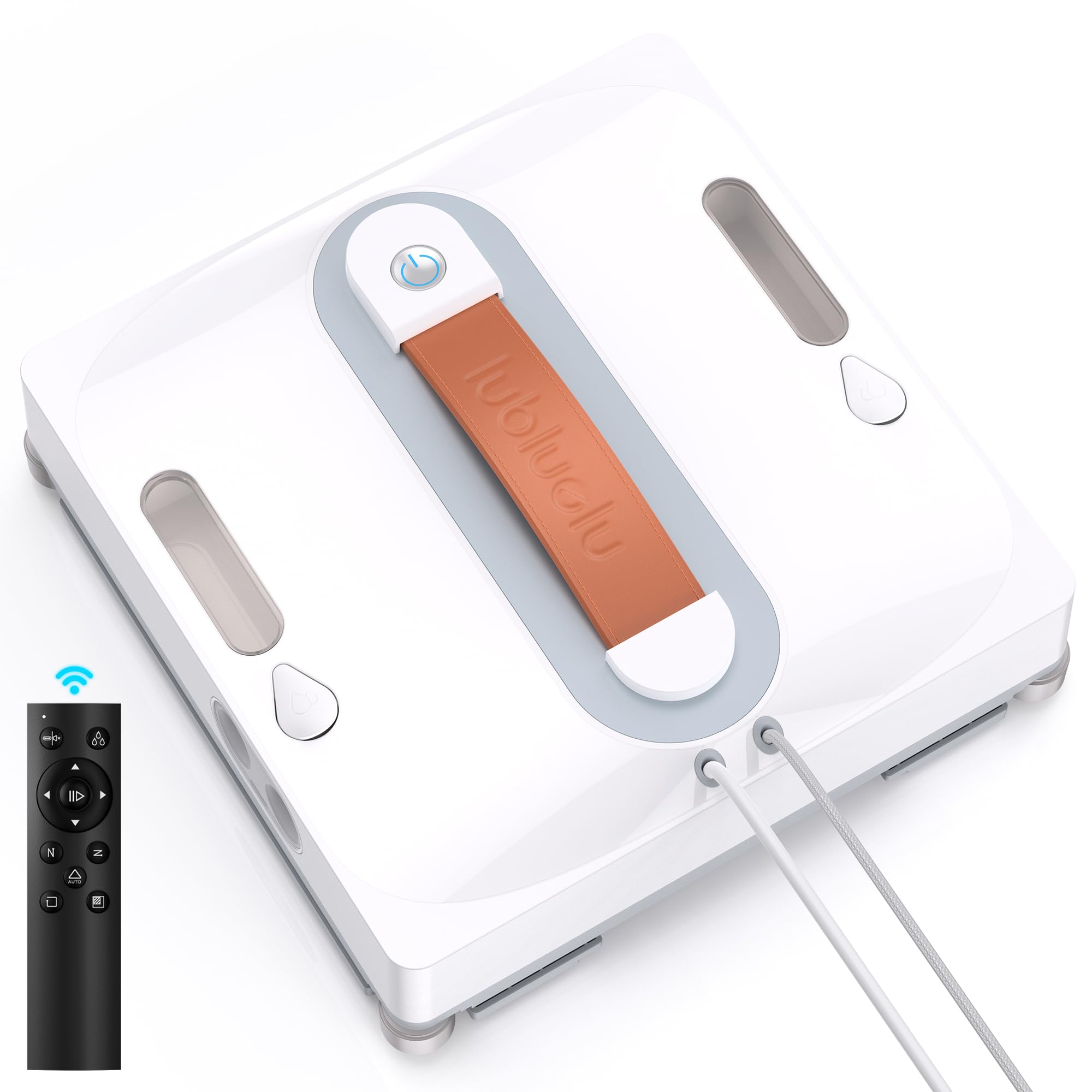 Lubluelu Robot Lave-Vitres avec Navigation IA, Aspiration 8 kPa, Double Pulvérisation, Réservoir 80 ml, Système de Sécurité 8 Niveaux, Nettoyage Automatique des Vitres (Blanc)
