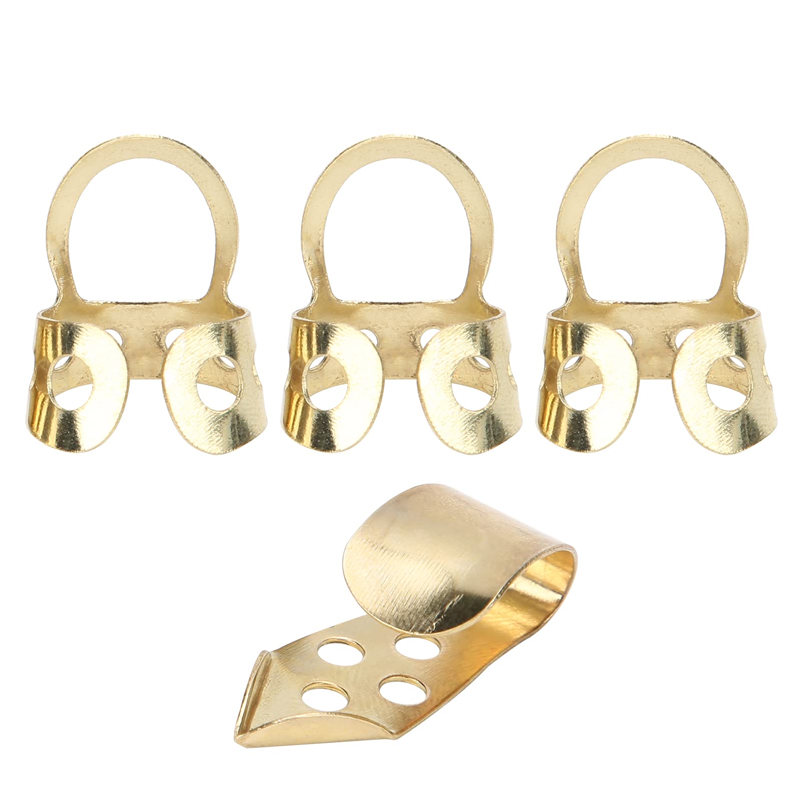 Tomotato Gold 4Pcs Finger Picks Set Metal Finger Picks Thumb Picks Finger Picks Adjustable Hollow Finger Pick For Guitar Banjo Ukulele (Gold)