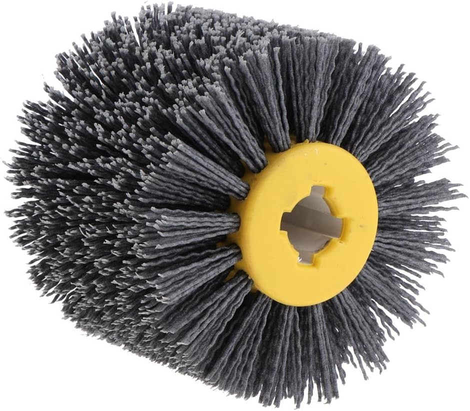 120 x 100mm Abrasive Wire Drawing Wheel Burnishing Brush for Wood Furniture Polishing, High Density Abrasive Wire, Long Durability, Suitable for Various - 120 Grit