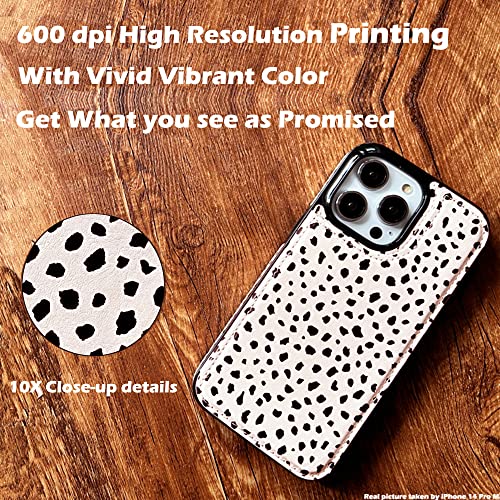 Ucolor Flip Leather Wallet Case Card Holder For Iphone 12 Pro Max 6.7" For Women And Girls With Card Holder Kickstand Design Compatible With Iphone 12 Pro Max 6.7 Inch (Almond Latte Polka Dot) #TOP2