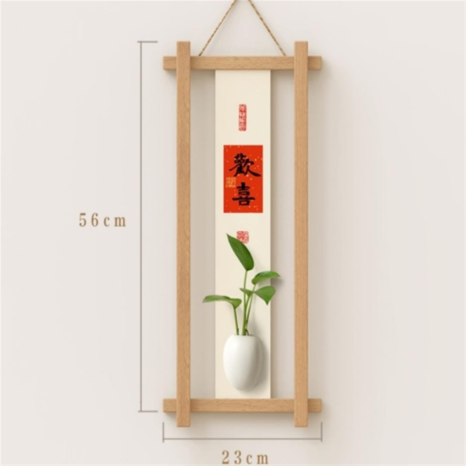 Decoracion Pared Nuevo Colgante de Pared Hueco de Madera China, arreglo de Flores de Entrada, Colgante de Pared de salón, hidroponía de cerámica Decoración de Pared(A)