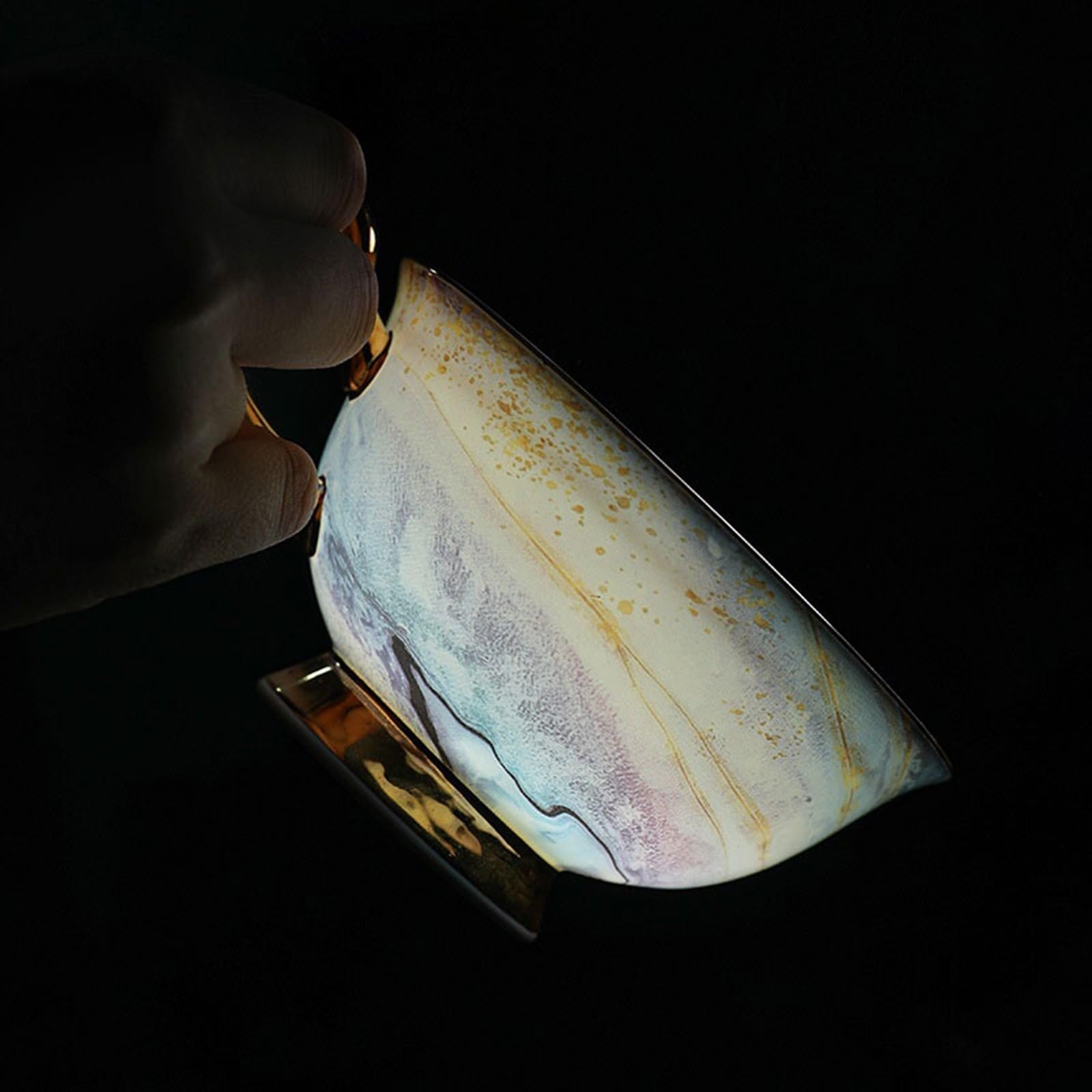 Tasse Tasses Tasses à thé européennes de l'après-midi, ensemble tasses café for la maison, noir en porcelaine chinoise 220ml