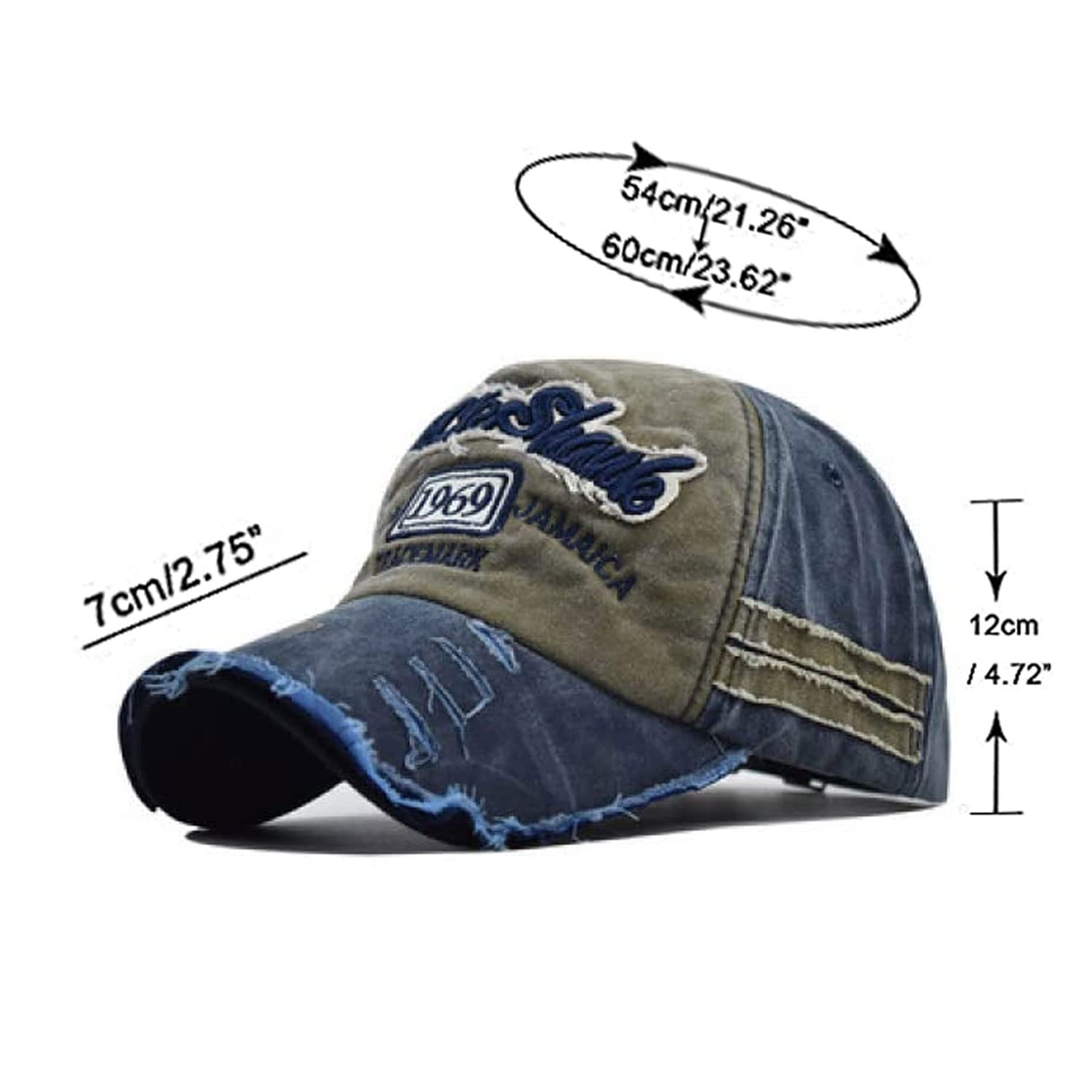 Handcuffs Unisex Denim Baseball Cap for Men & Women | Stylish Cotton Cap | Adjustable Vintage Summer Sports Hat Sun Protective Hat for Summer, Sports & Casual Wear (Dark Blue) 1