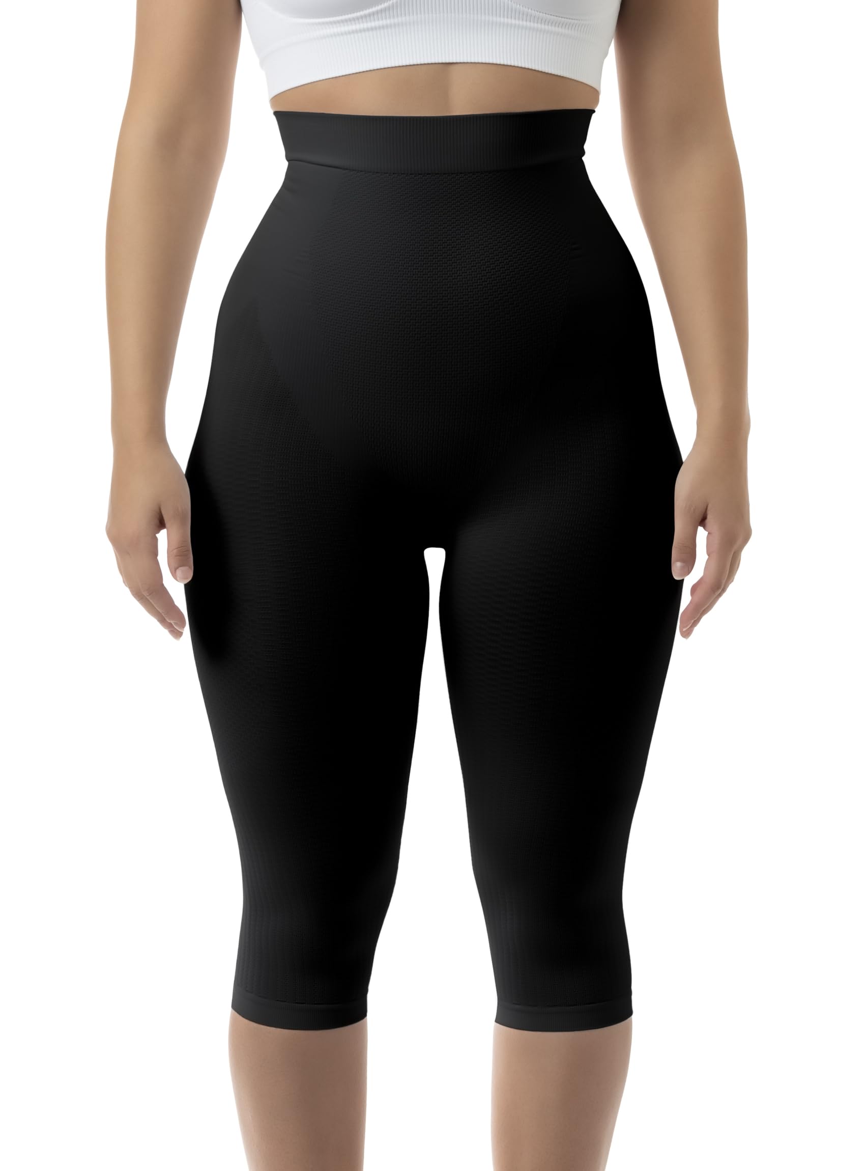 FarmaCell Anti-Cellulite Leggings Damen 3/4, Bauchweg, Push-Up-Po Hose, Made in Italy, 323