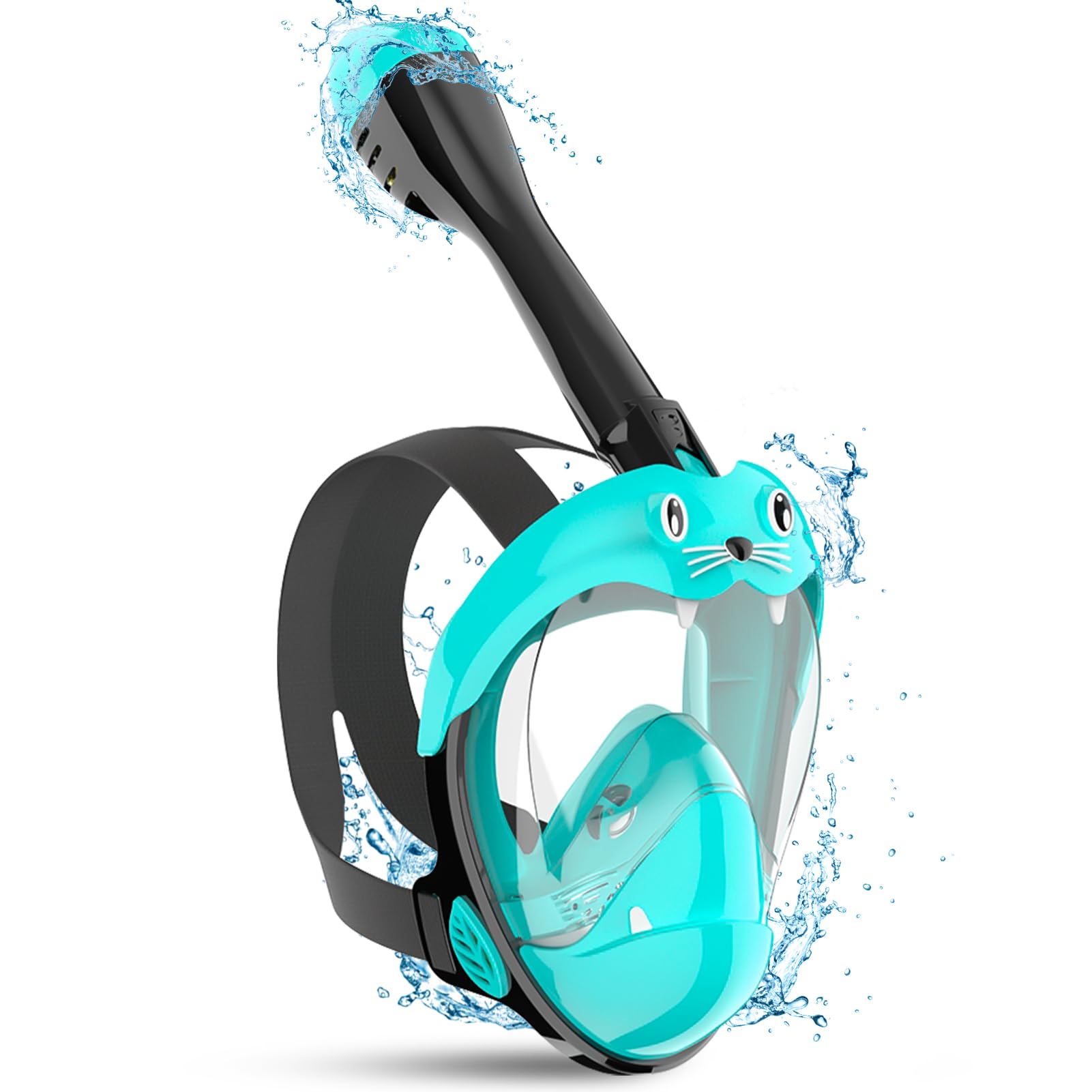 BGIUSQF Mascara Buceo, Mascara de Buceo para Niños, Mascara Snorkel, 180°Panorámica Anti-Vaho, Easy Breathe, Diseño Plegable Máscara de Snorkel para Niños de 6 a 12 Años