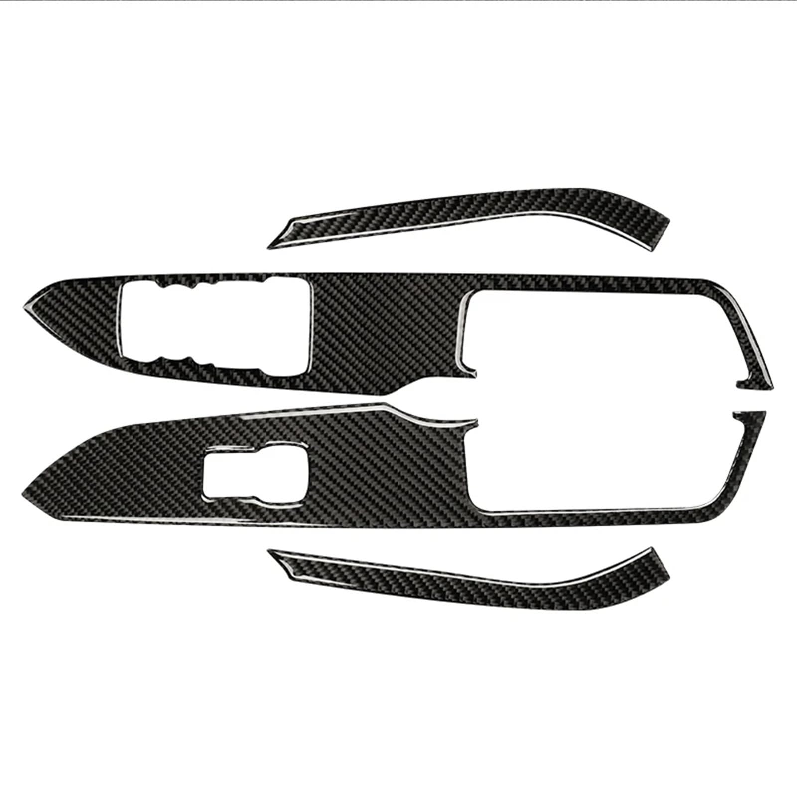 Wsbojxth Black(Rhd) Repair Patch Compatible With Mustang Gt 2015-2021 Accessories Carbon Fiber Car Windows Lifting Switch Control Panel Decoration Cover Trim Sticker(Black(Rhd))