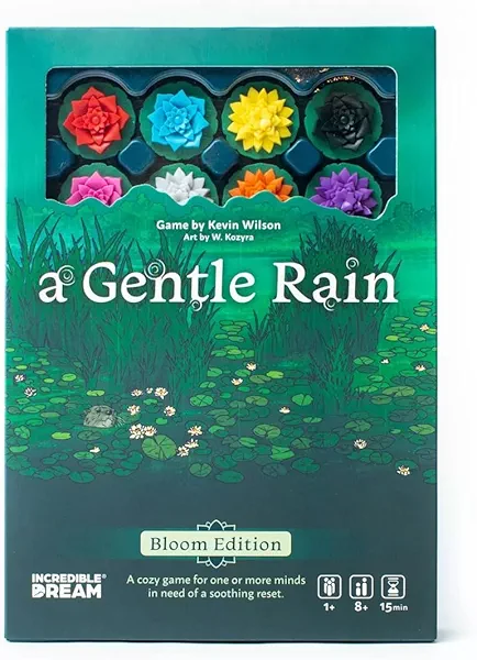 A Gentle Rain – Bloom Edition – Calming Tile-Laying Puzzle Game with 3D Lotus Blossoms – Mindful Solo, 2-Player, or Cooperative Play in 15 Min – Premium Tactile Board Game, Giftable & Family-Friendly