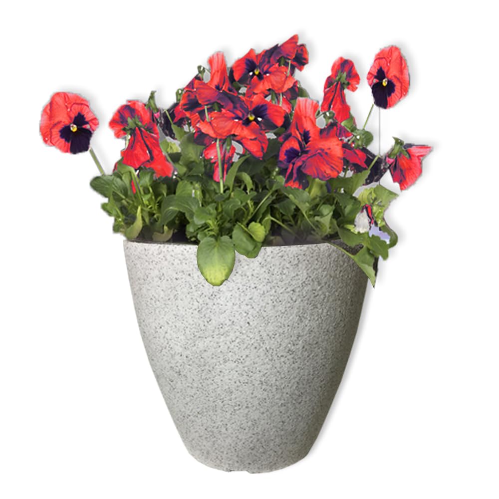 Misco Plastic Round Desert Sand Planter 13.5 Inch in Height Planter and 14.96 Inch in Diameter, White Sand Color Pot for Plants and Flowers for Indoor and Outdoor Decorative for The Home