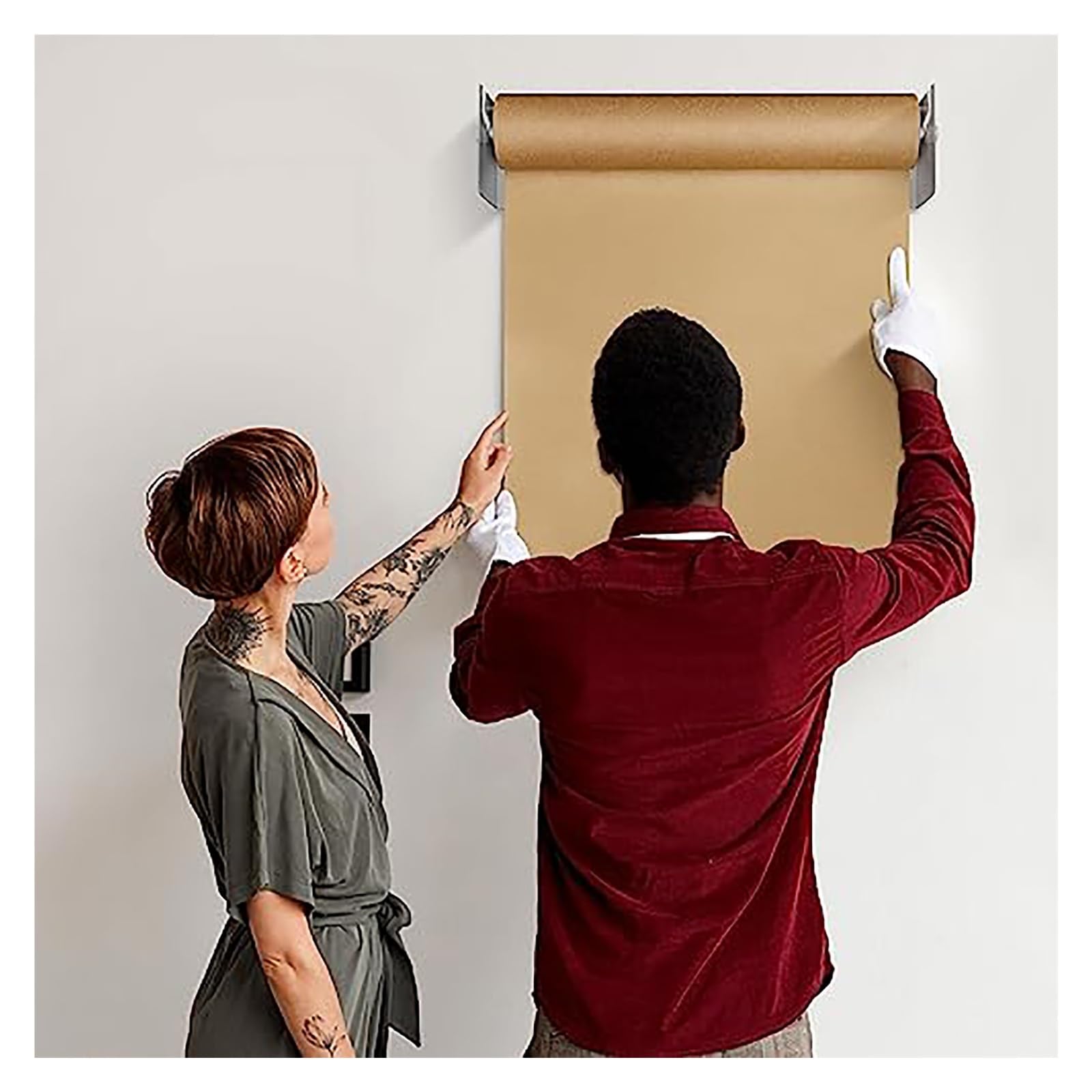 Porte-papier kraft mural pour menus de restaurant et listes de courses grand format