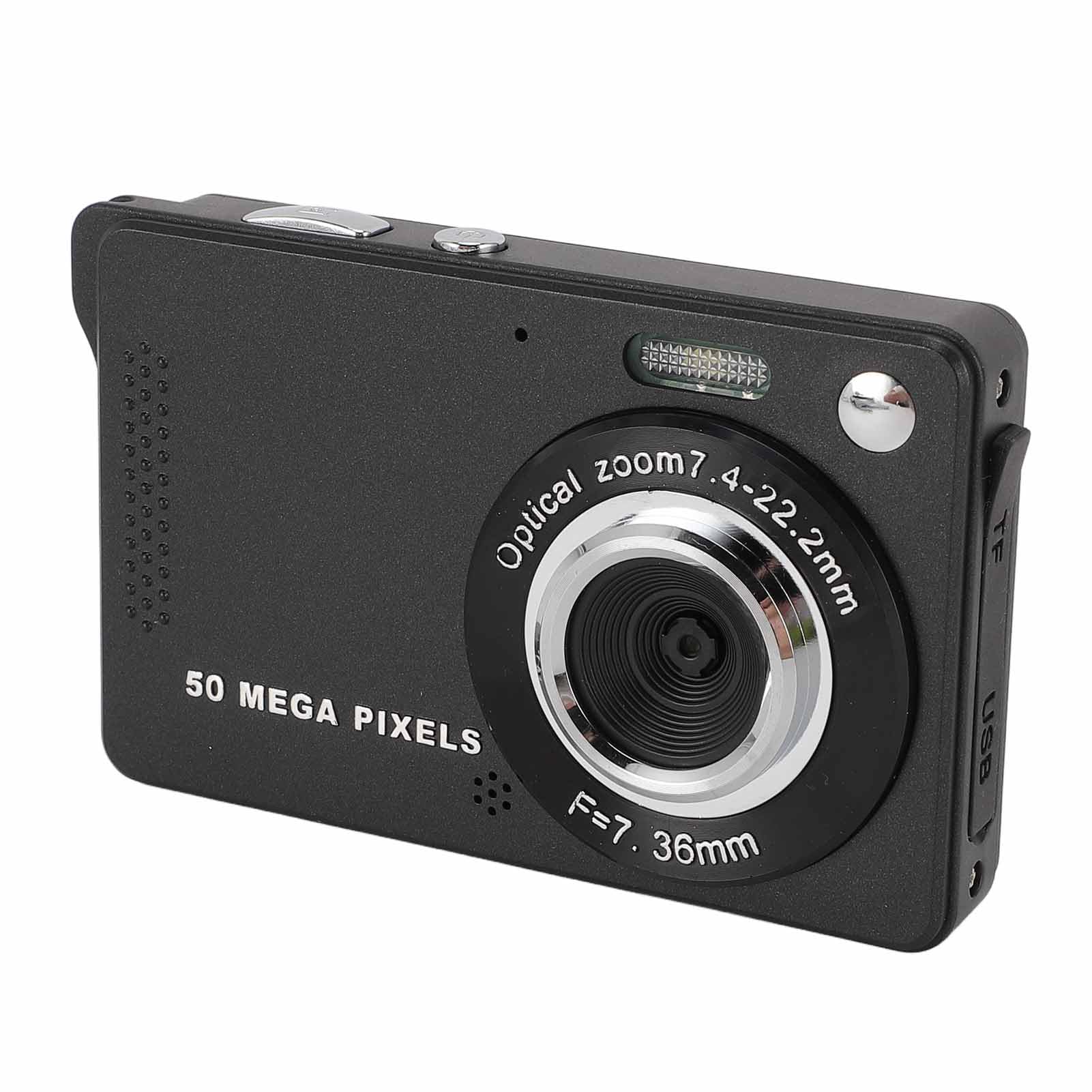 Digital Camera, 50MP 1080P HD 2.8 Inch TFT Screen, 16x Digital Zoom Autofocus, LED Flash, Compact Camera with USB Cable, 64GB Memory Card Support, for Travel Photography (Black)