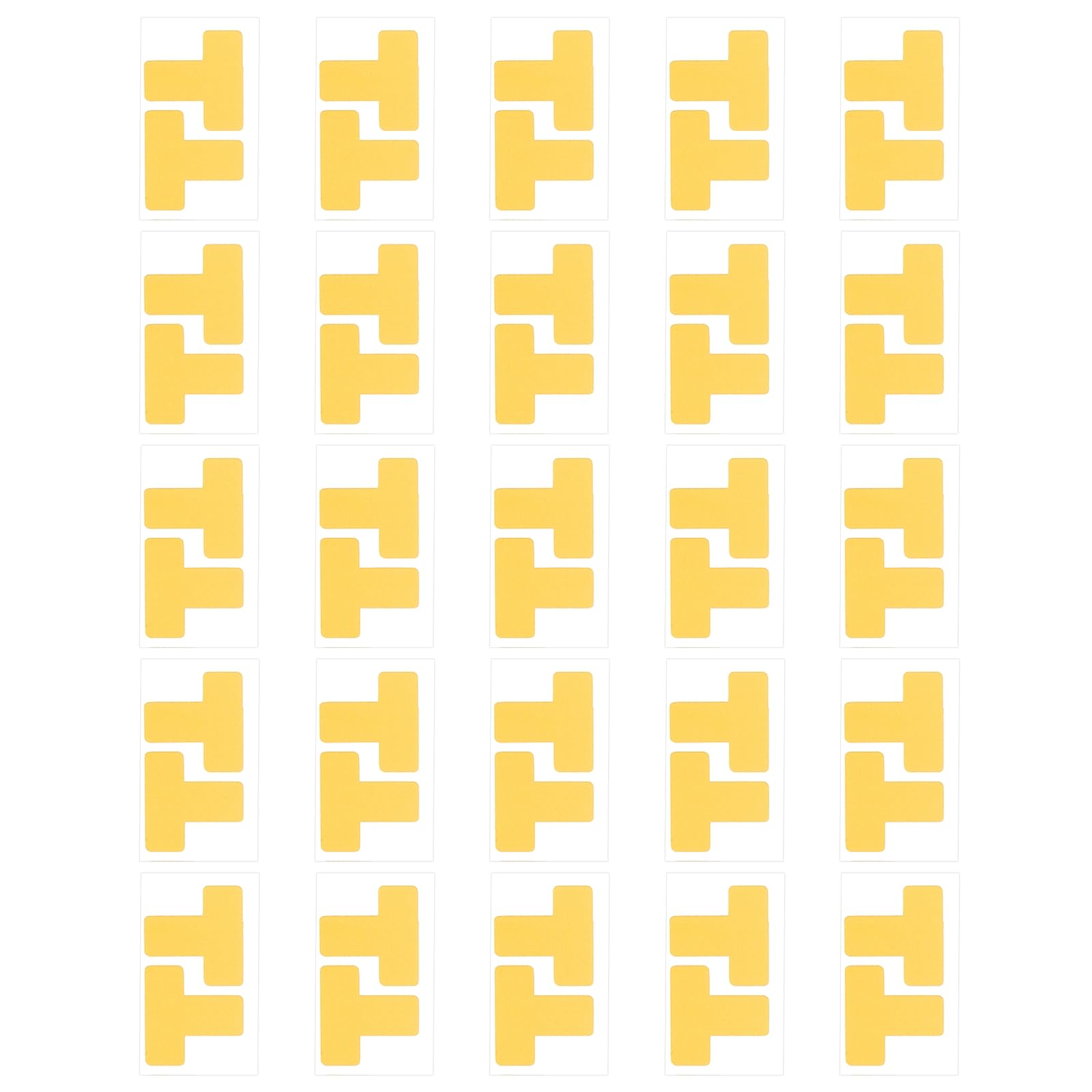 PATIKIL 5S Location Marking Corner, (5cm x 5cm x 2cm, Yellow) (50 Pcs), Durable T-Shaped Floor Marking Stickers, Suit for - Office/Warehouse/Desk/Table Top