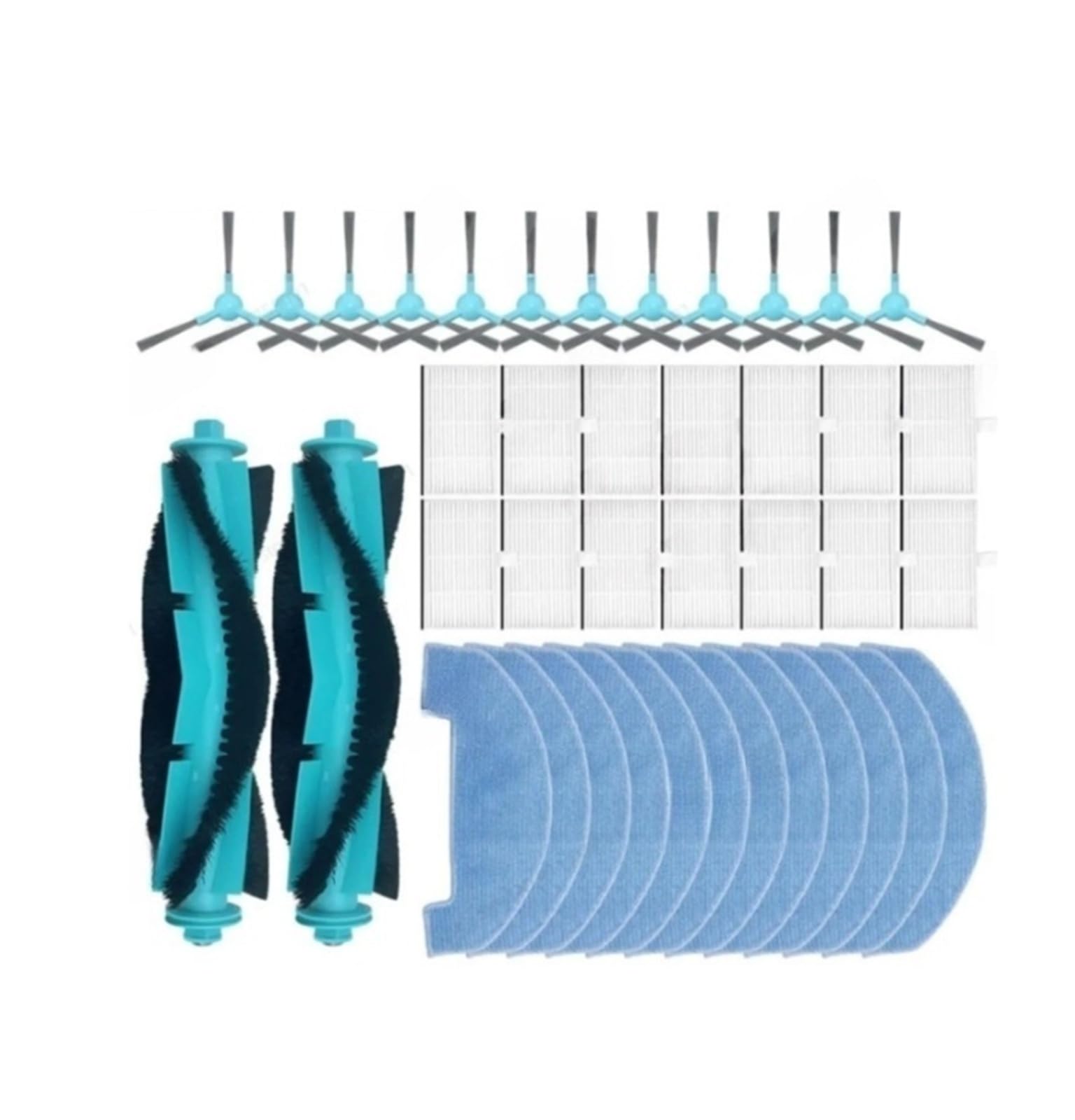 Gzllwvnk Set7 Compatible For Proscenic, Q8 Max,Compatible For Mova, E10 / E20 /E20 Plus, Compatible For Liectroux, M70 Pro, Compatible For Mamibot, Exvac700,Roll Brush, Mop Pad Accessories(Set7)