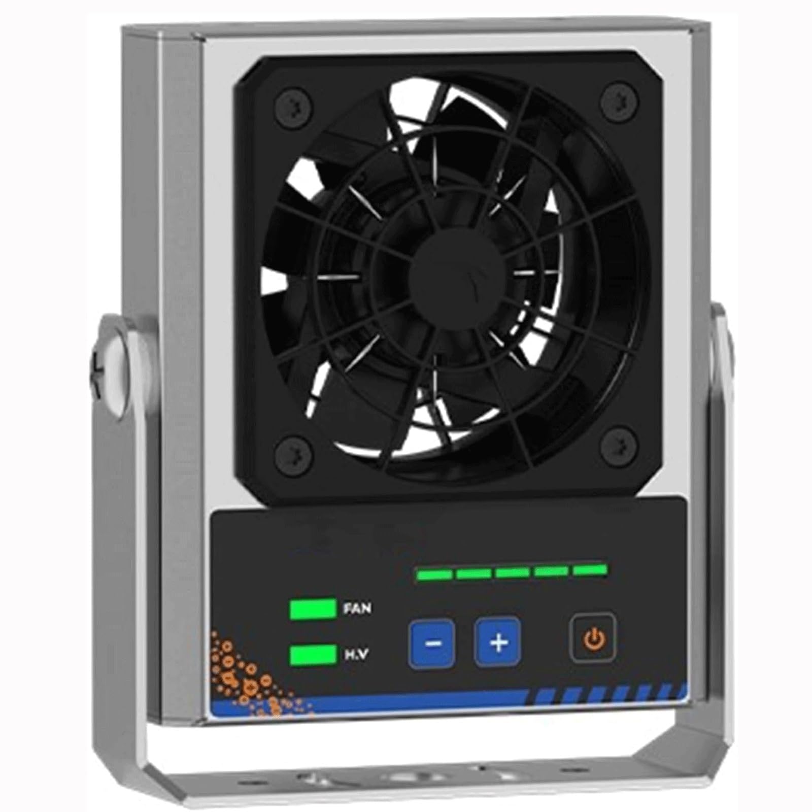 HOMEESD Eliminador de estática, ventilador antiestático de escritorio con aguja de iones de acero de tungsteno, volumen de aire de 10-120 CFM para eliminar la electricidad estática