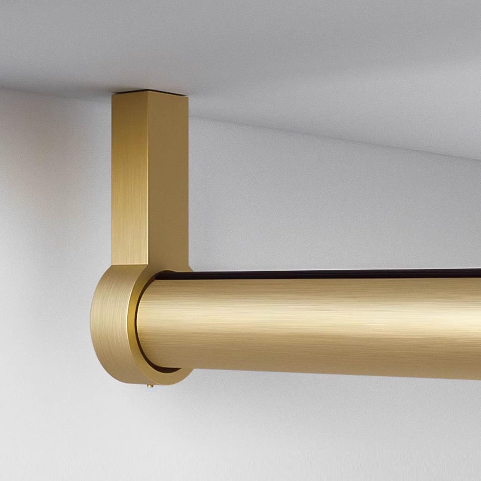 Tringle à vêtements réglable pour penderie - Or brossé - Fixation au plafond ou au mur