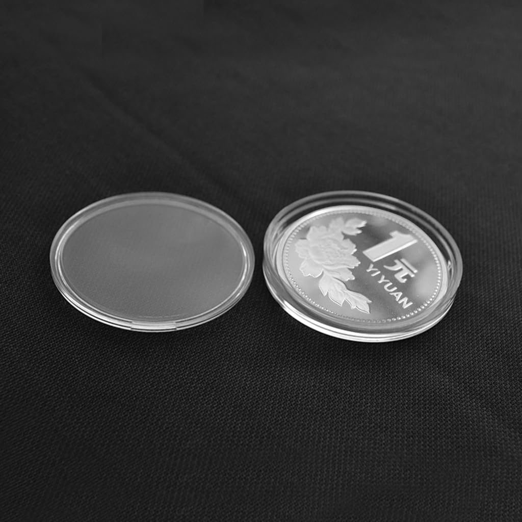 Amazon.co.jp: 100pcs  25mmコインカプセル丸いプラスチックコインホルダーケースコインコレクション用サプライ用の保管ボックス保護ケース : ホビー