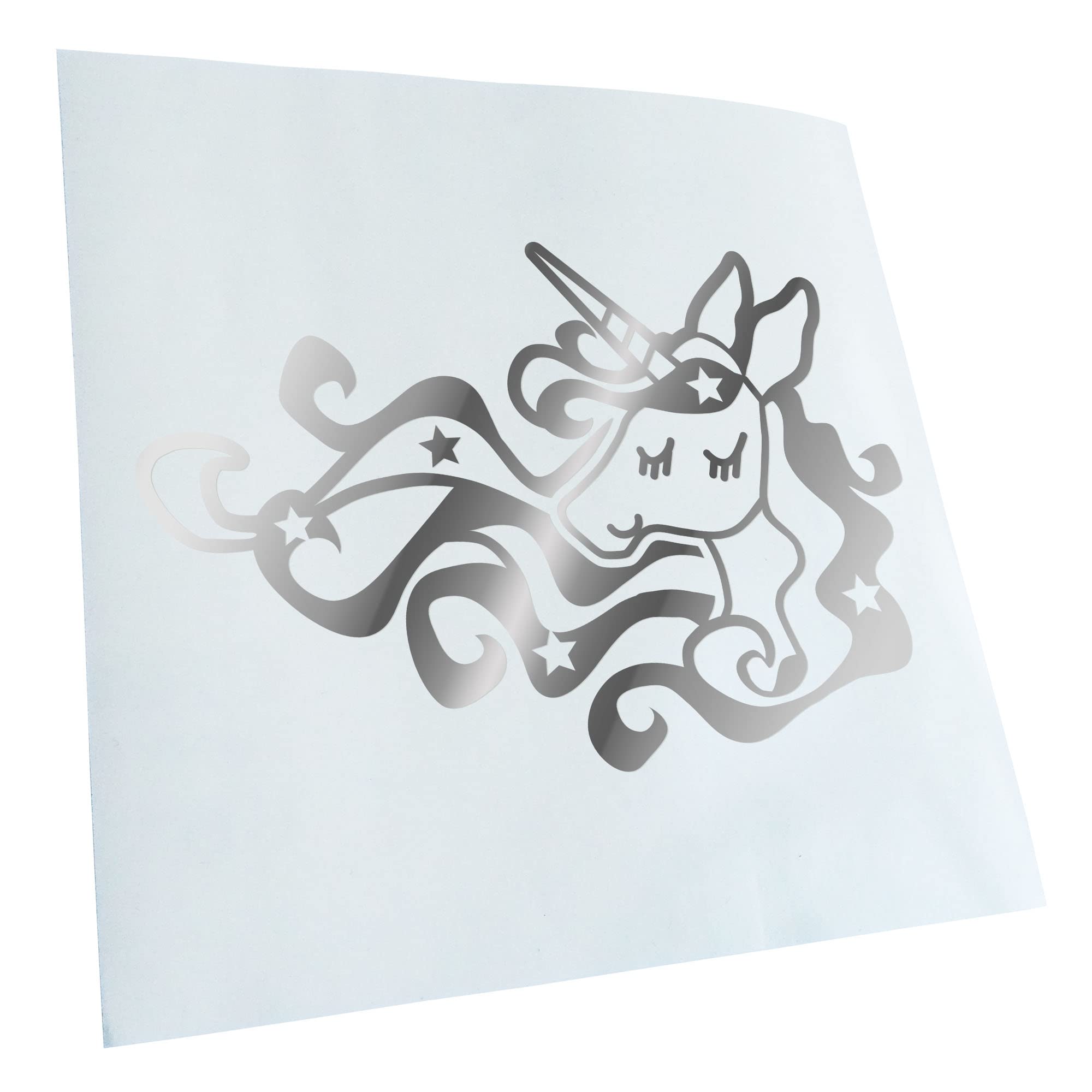 Kiwistar - Car Sticker - Unicorn Rainbow - Chrome - 50 x 33 cm - Rear Window Car Sticker Weatherproof for Car Truck Moped Truck - Sticker Exterior Self-Adhesive Tuning Accessories for Windows