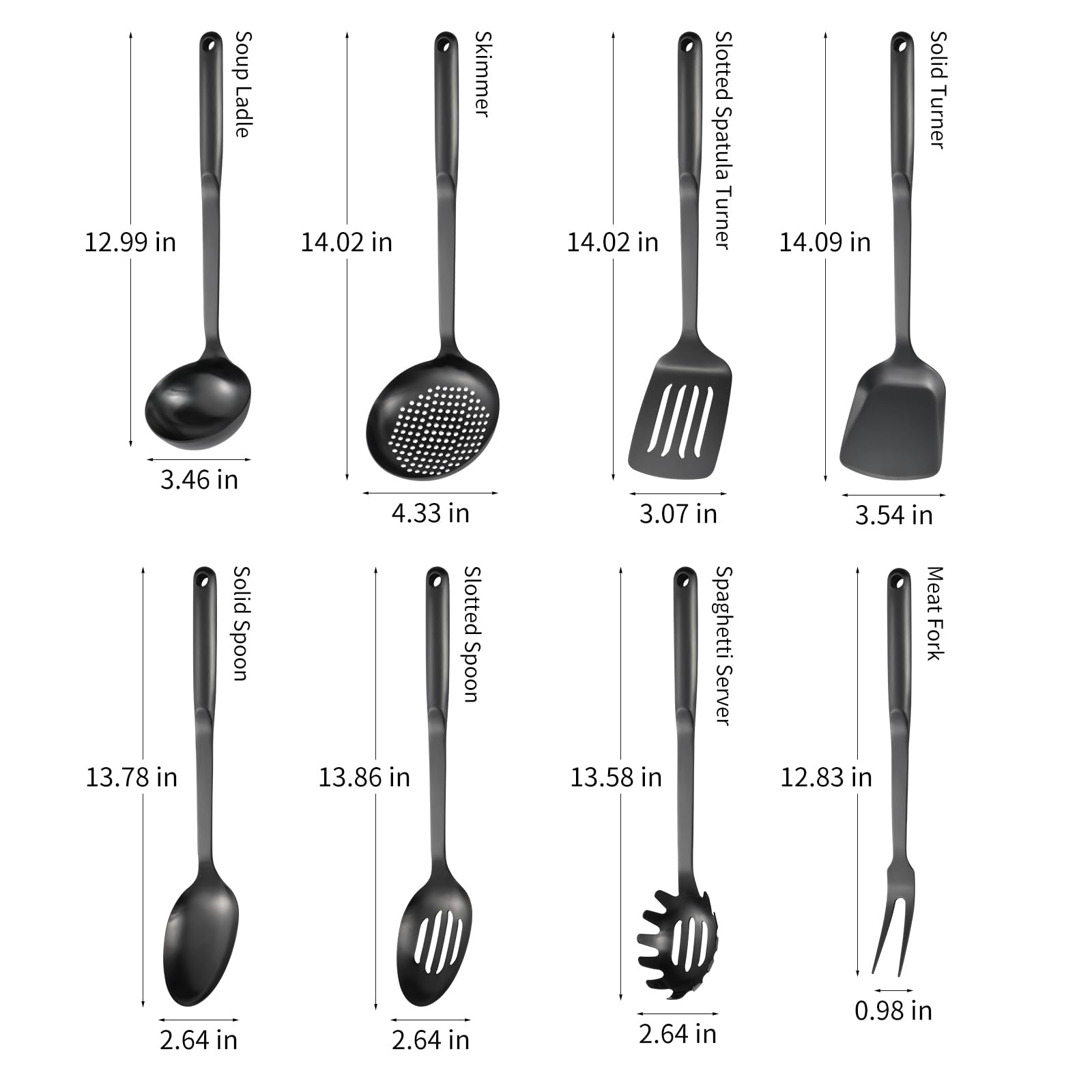 NIITAWH Set Di Utensili Da Cucina In Acciaio Inox, 9 Pezzi, Interamente