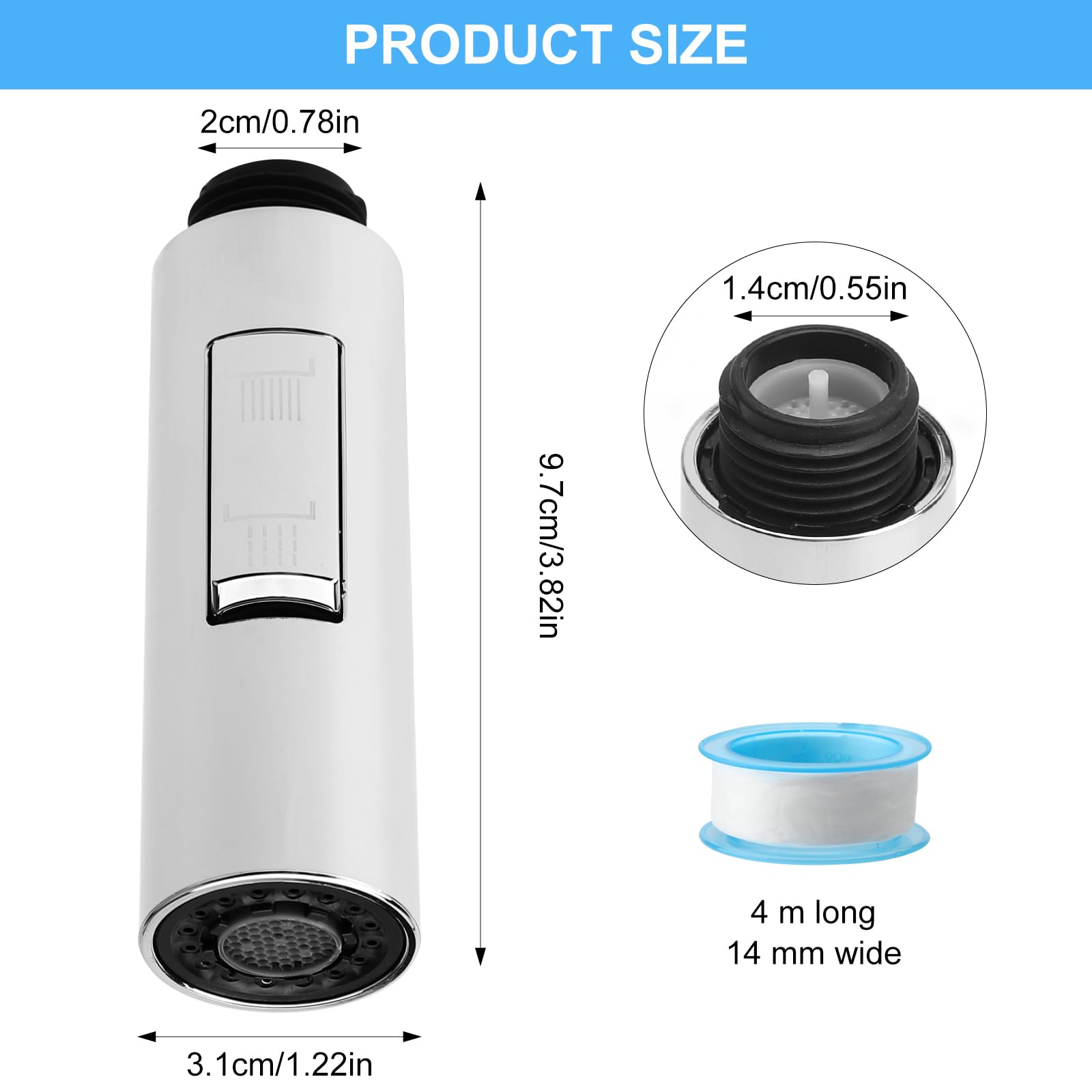 DAWRIS Aireador Grifo Cocina de 360° Giratorio Accesorio para Grifo de Cocina, dDucha de Mano Extraíble, Ahorro de Agua, Accesorio para Baño y Cocina