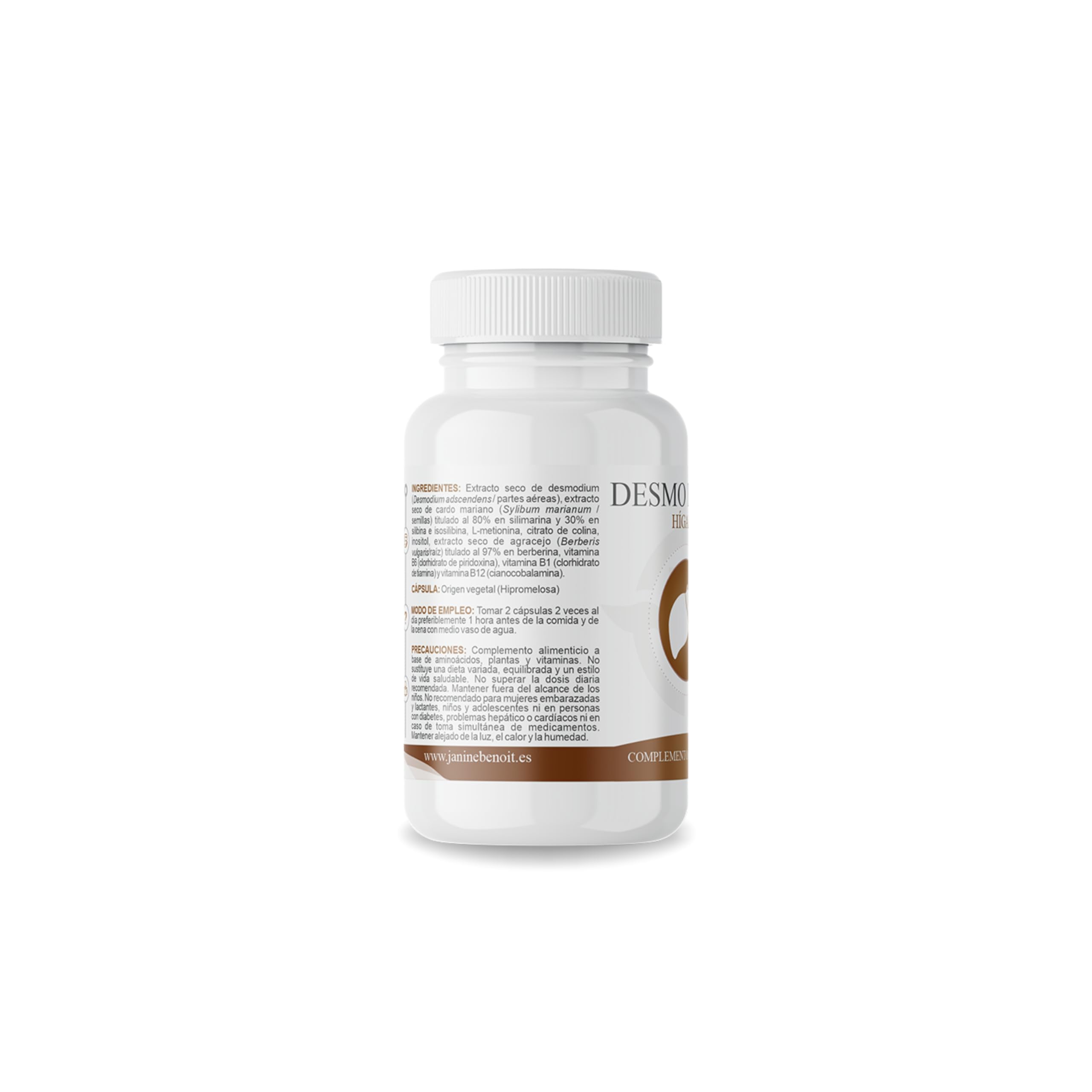 Desmo Detox | Con Desmodium, Cardo Mariano, Colina, Berberina y Vitaminas B | Detox Hepático y Apoyo Metabólico | 120 Cápsulas Vegetales