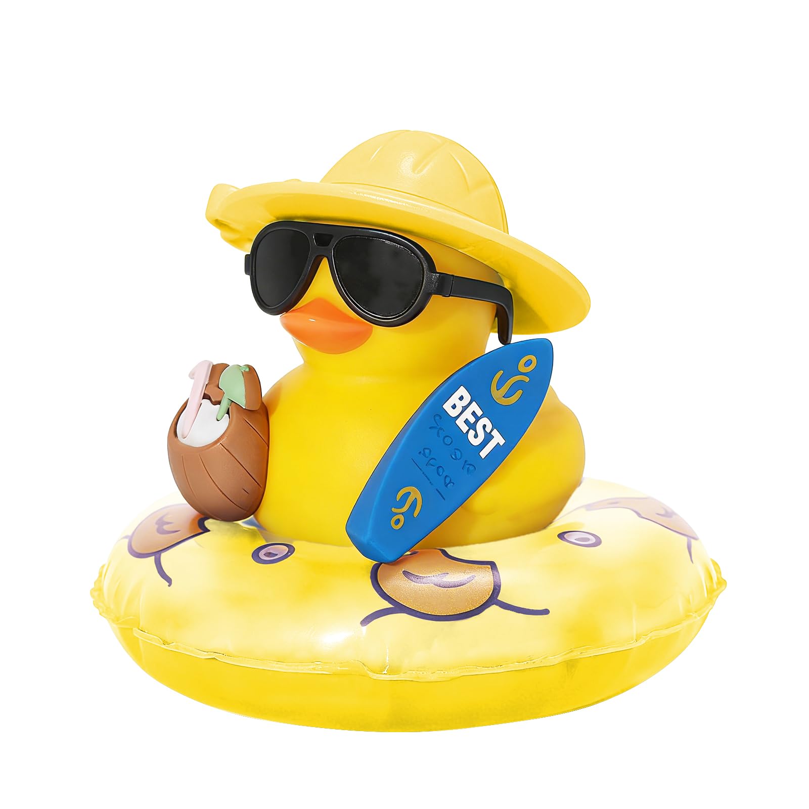 Adornos de Goma para el Coche con Forma de Pato, Patos veraniegos con Tabla de Surf, Adornos novedosos de Goma para el salpicadero del Coche, Pato Coche Genial Salpicadero (Azul) — view 8
