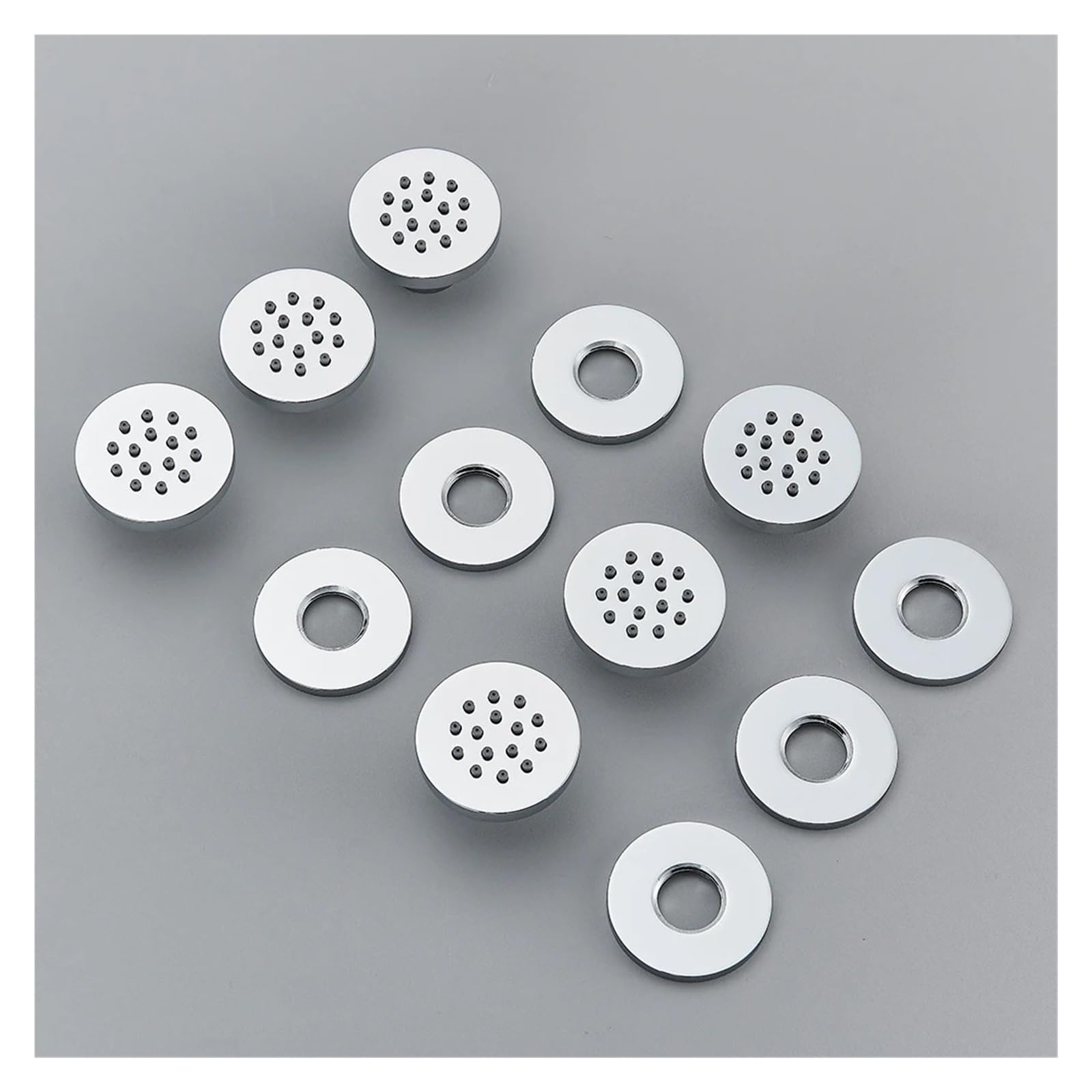 QTANZIQI Juego de Cabezal de Ducha Redondo Cepillado - 2 Piezas Accesorios para grifos de baño Ocultos para Sistemas de Ducha Rociador de Agua a Alta presión Fácil instalación