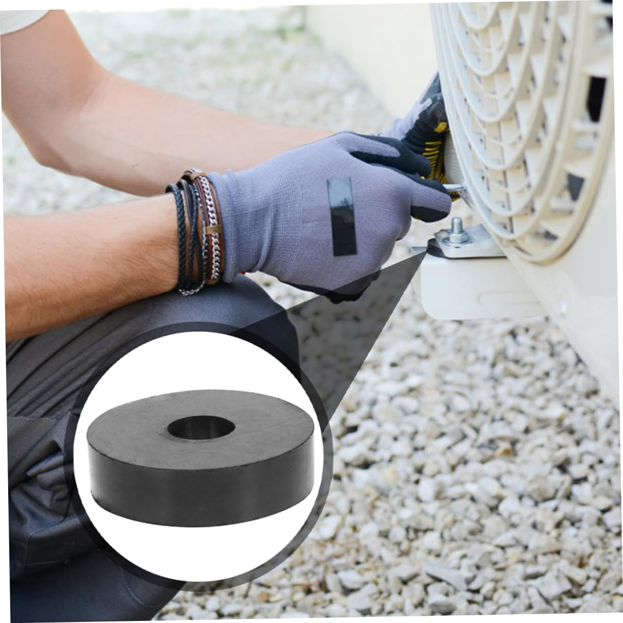 ULTECHNOVO 125 Piezas amortiguadores Bloque de goma flexible Bloque de goma sólida espaciador de servicio pesado arandela de ojales de arandela de repuesto caucho